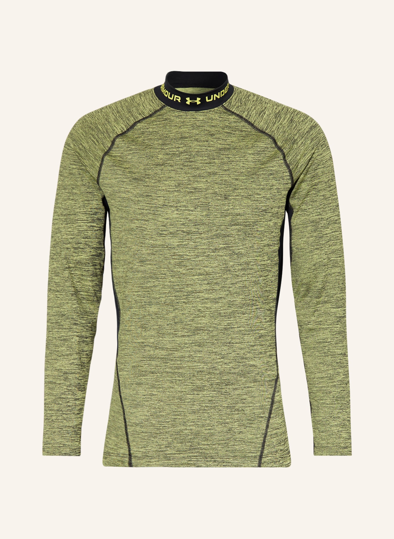 UNDER ARMOUR Long sleeve shirt UA COLDGEAR® TWIST, Color: GREEN/ BLACK (Image 1)