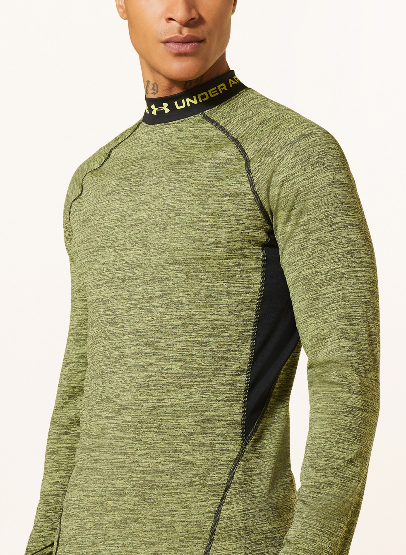 UNDER ARMOUR Long sleeve shirt UA COLDGEAR® TWIST, Color: GREEN/ BLACK (Image 4)