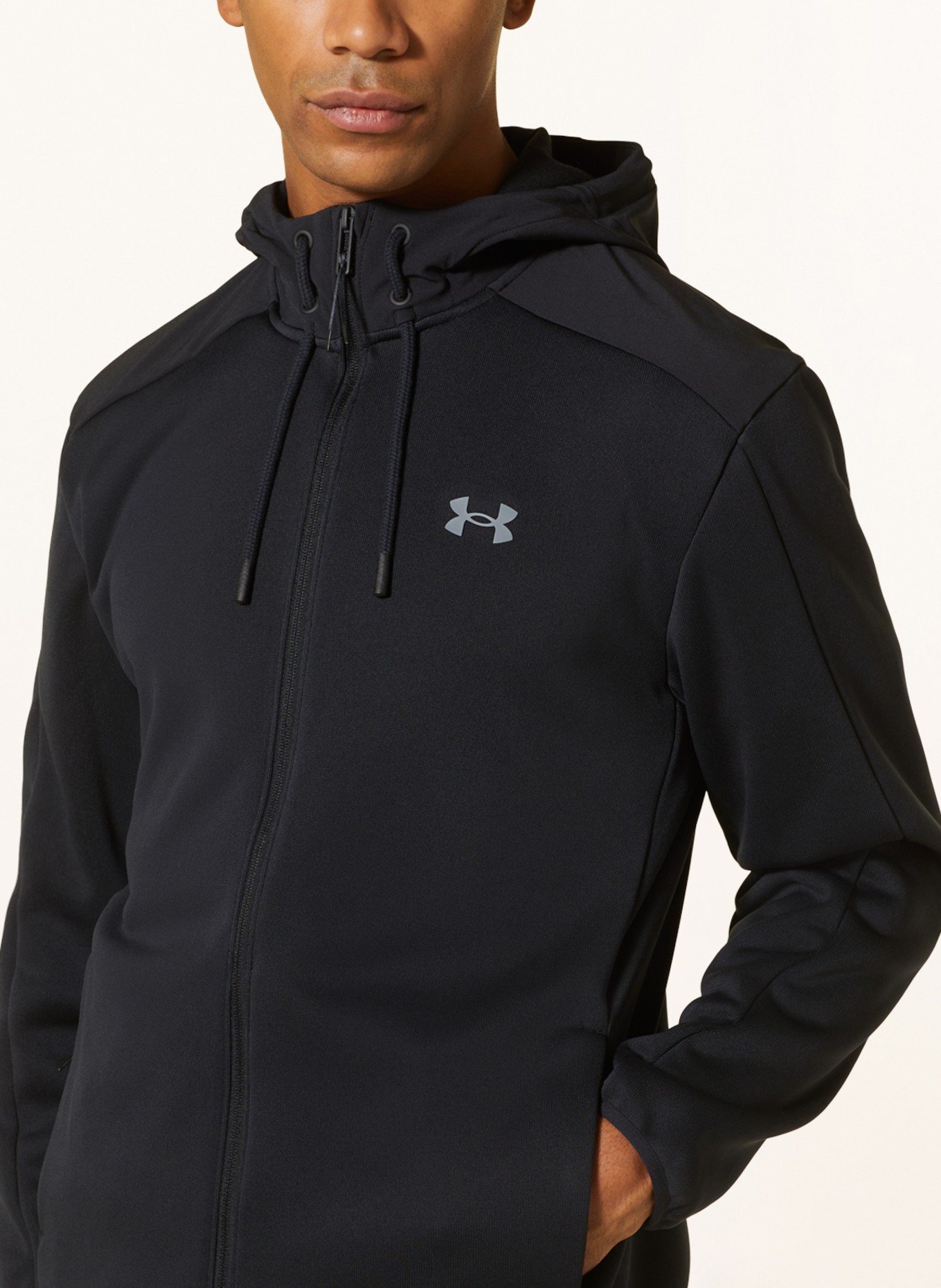 UNDER ARMOUR Sweat jacket UA ESSENTIAL, Color: BLACK (Image 5)