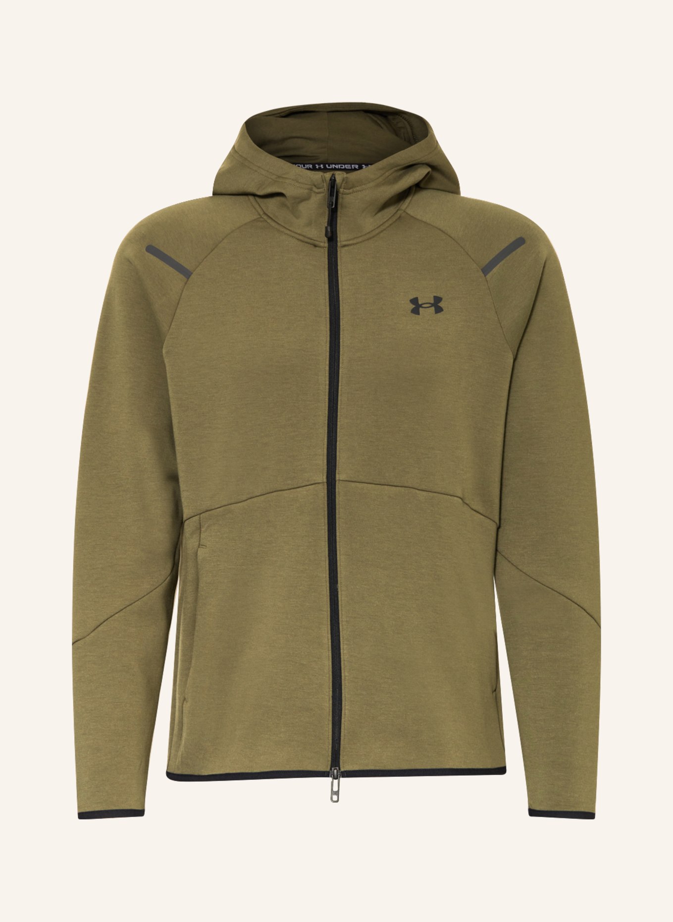 Under Armour Unstoppable fleece full zip hoodie in khaki