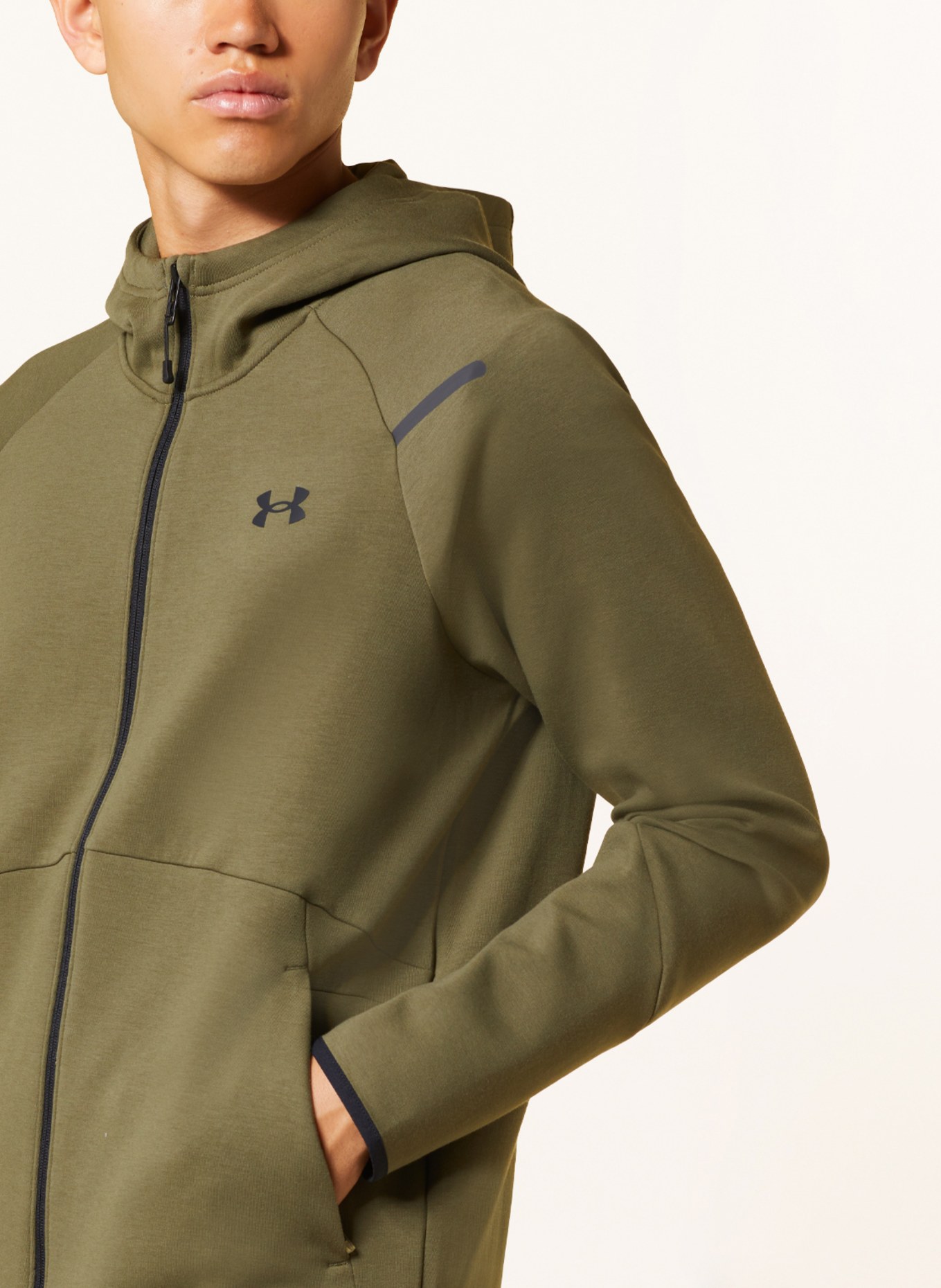 UNDER ARMOUR Sweat jacket UA UNSTOPPABLE in khaki