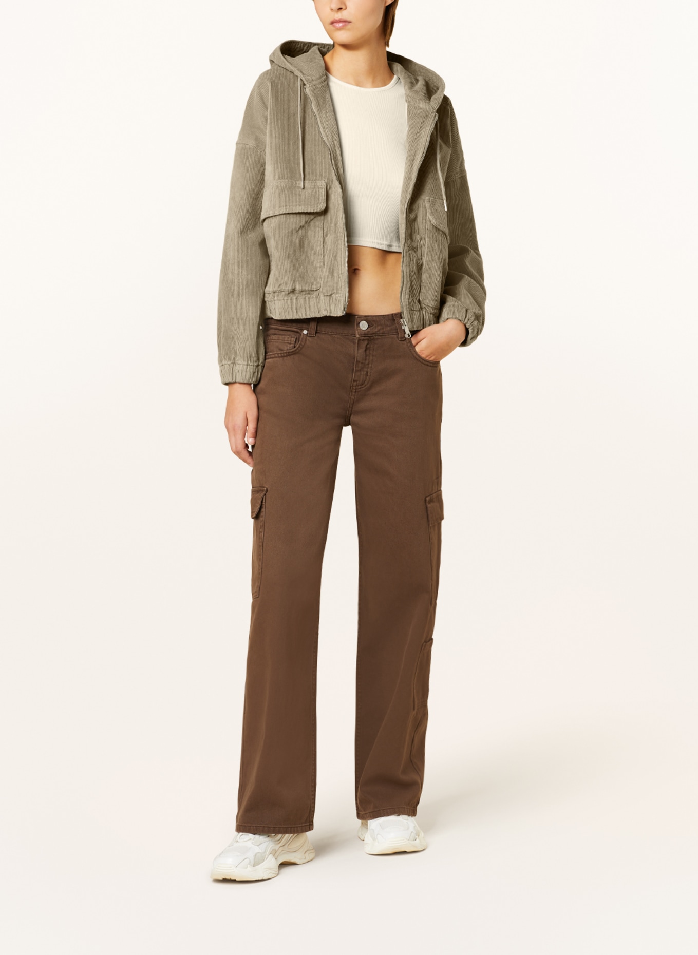 Flap Detail Corduroy Jacket & Cargo Pants  Corduroy jacket, Cargo  trousers, Cargo pants women