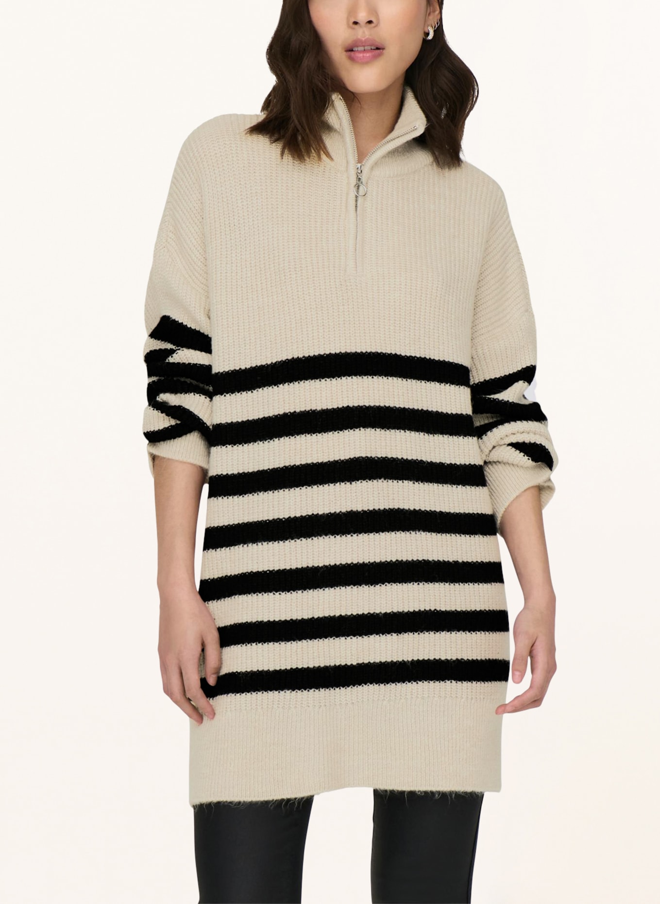 ONLY Half-zip sweater, Color: ECRU/ BLACK (Image 2)