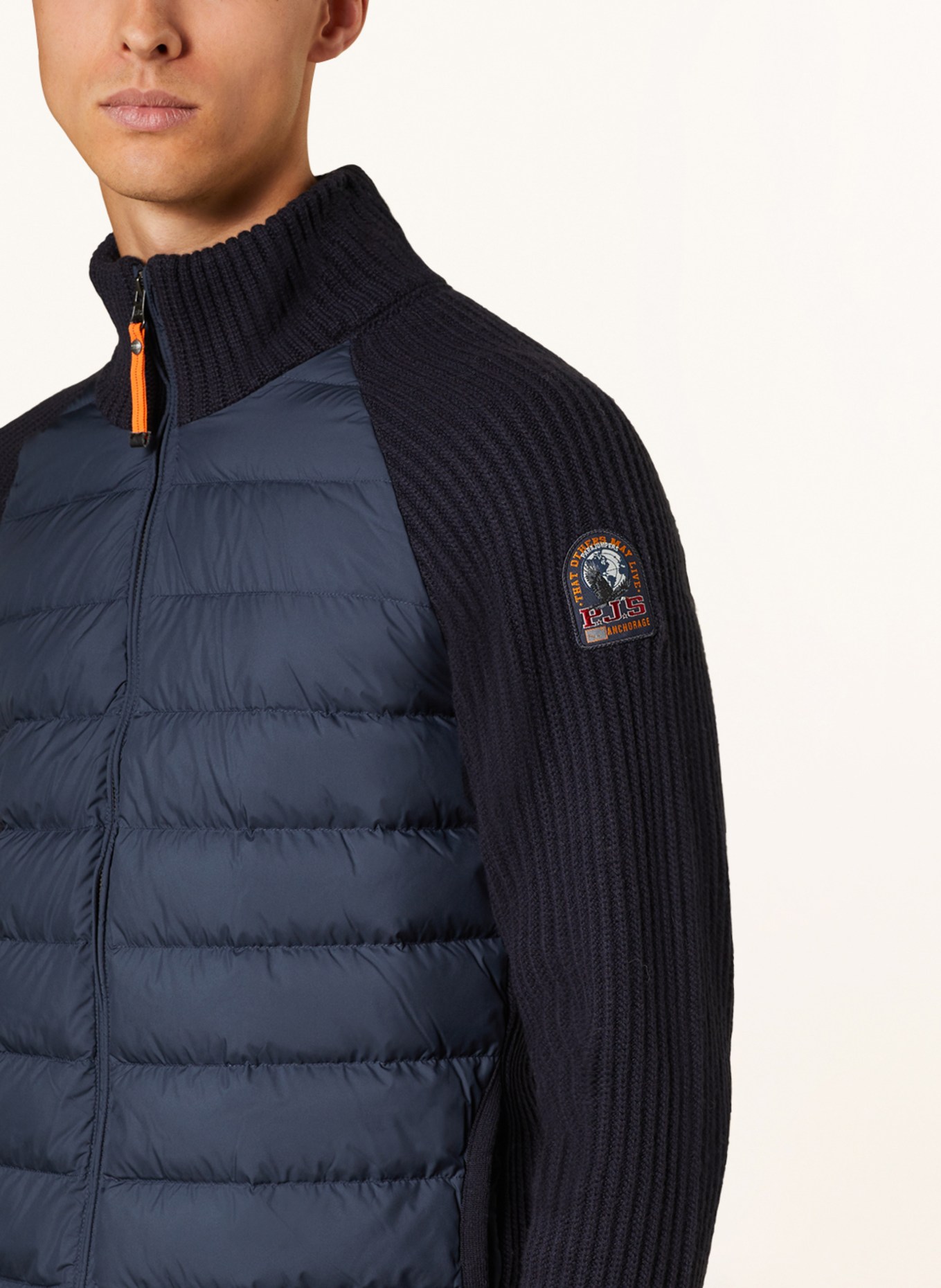 PARAJUMPERS Down jacket OLMO in a material mix, Color: DARK BLUE (Image 4)