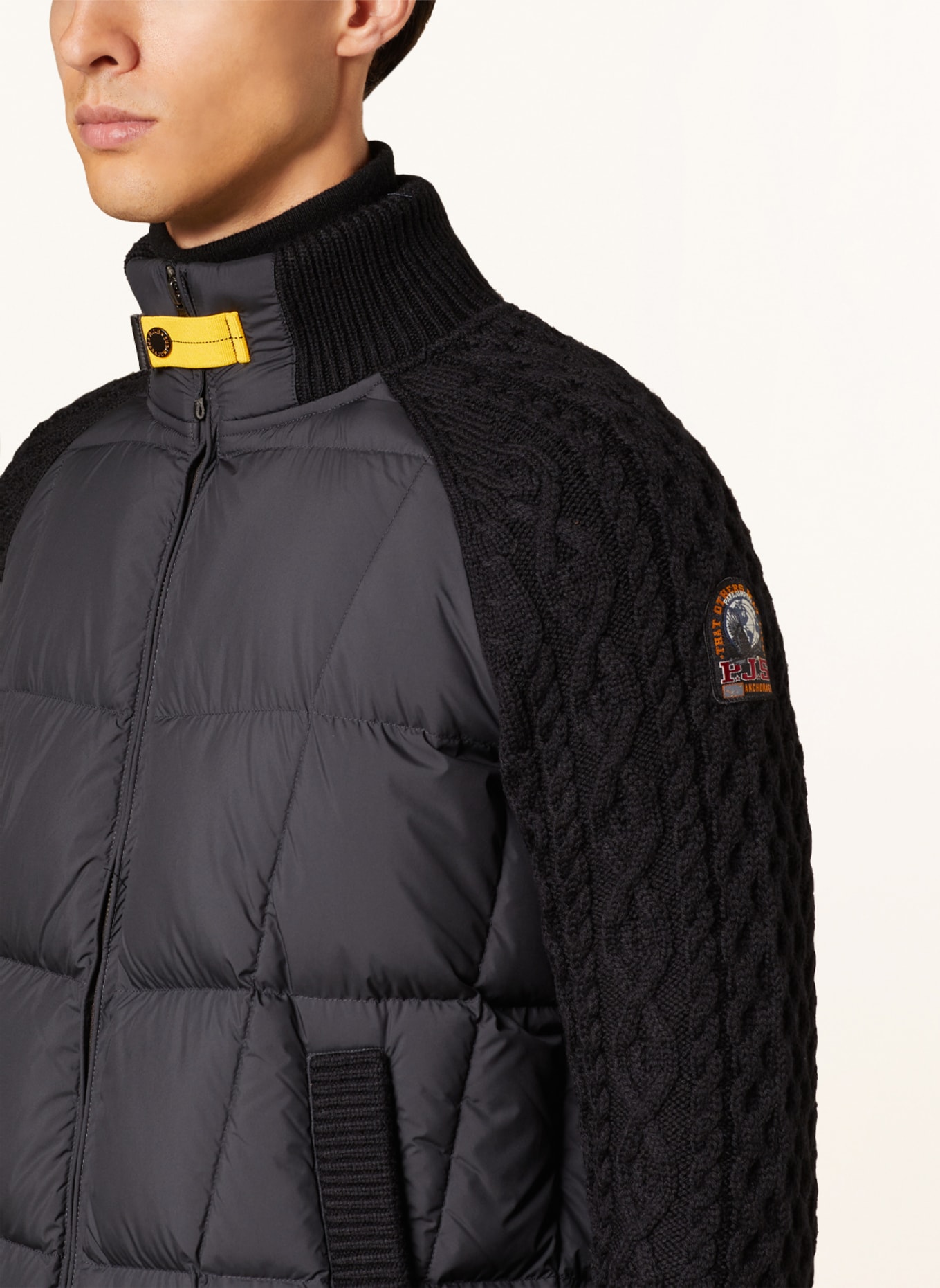 PARAJUMPERS Down jacket GRAIT in a material mix, Color: BLACK (Image 4)