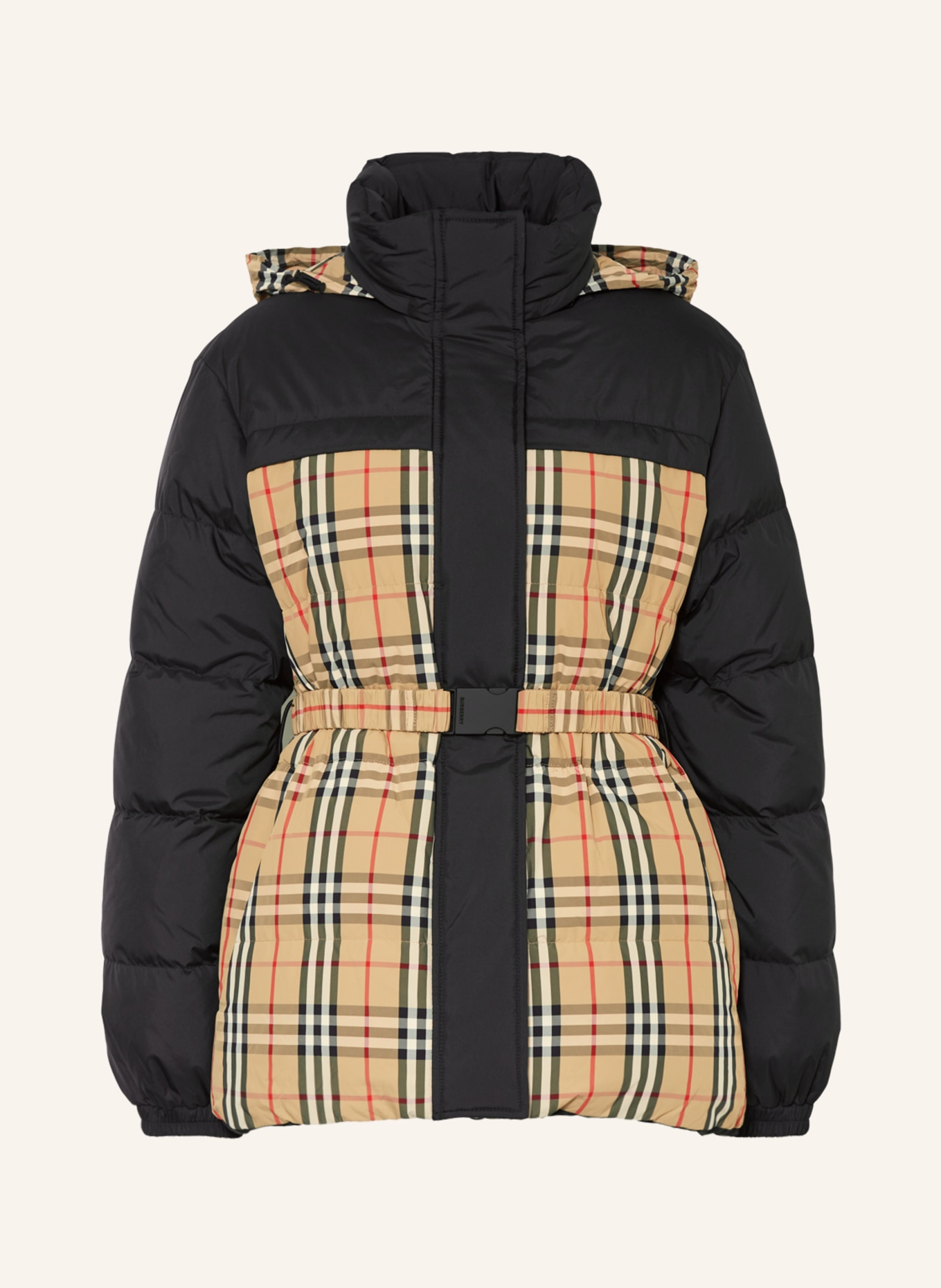 BURBERRY Down jacket OAKMERE reversible, Color: BEIGE/ BLACK/ RED (Image 1)