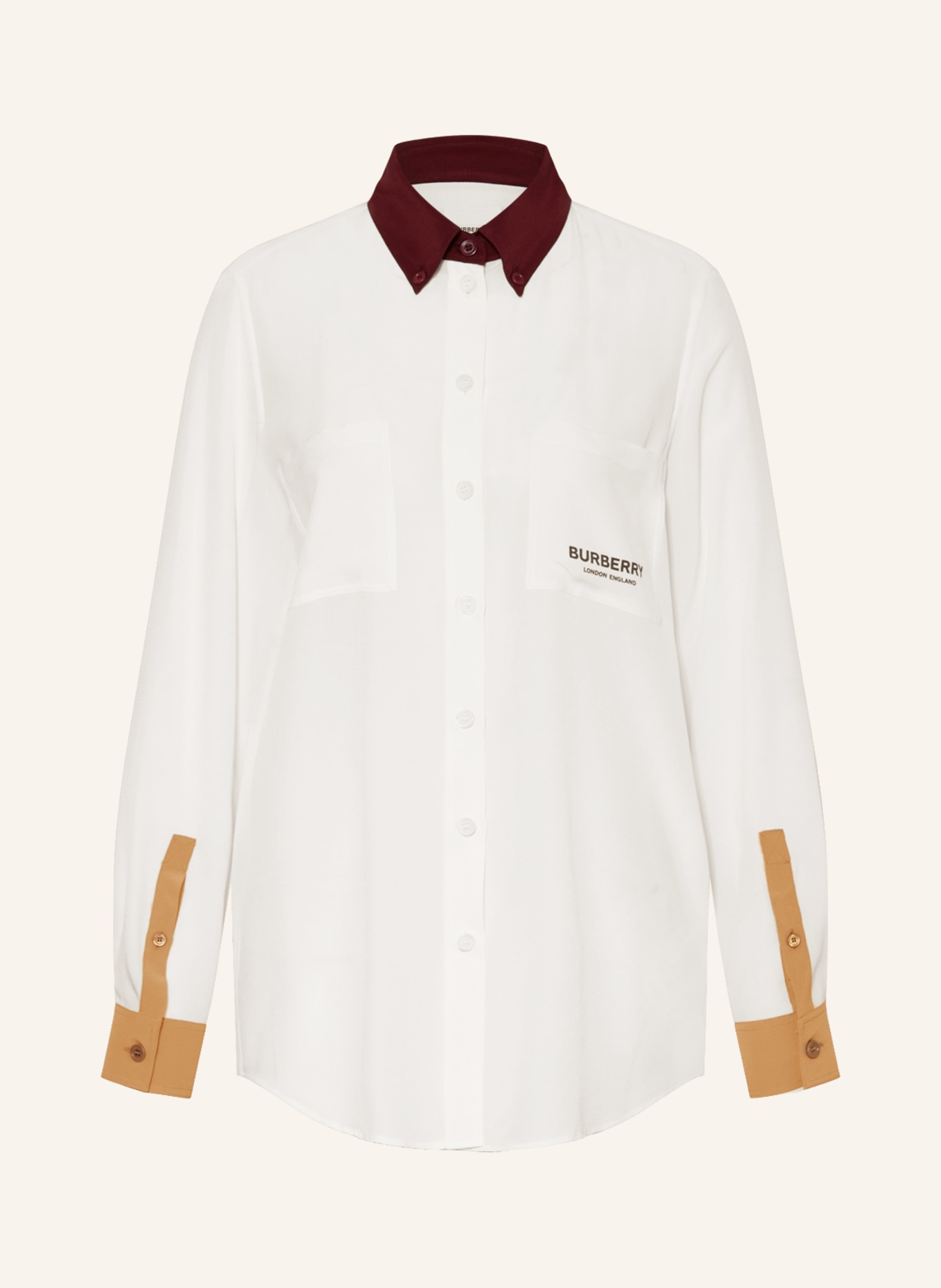 BURBERRY Shirt blouse ANETTE made of silk, Color: WHITE (Image 1)