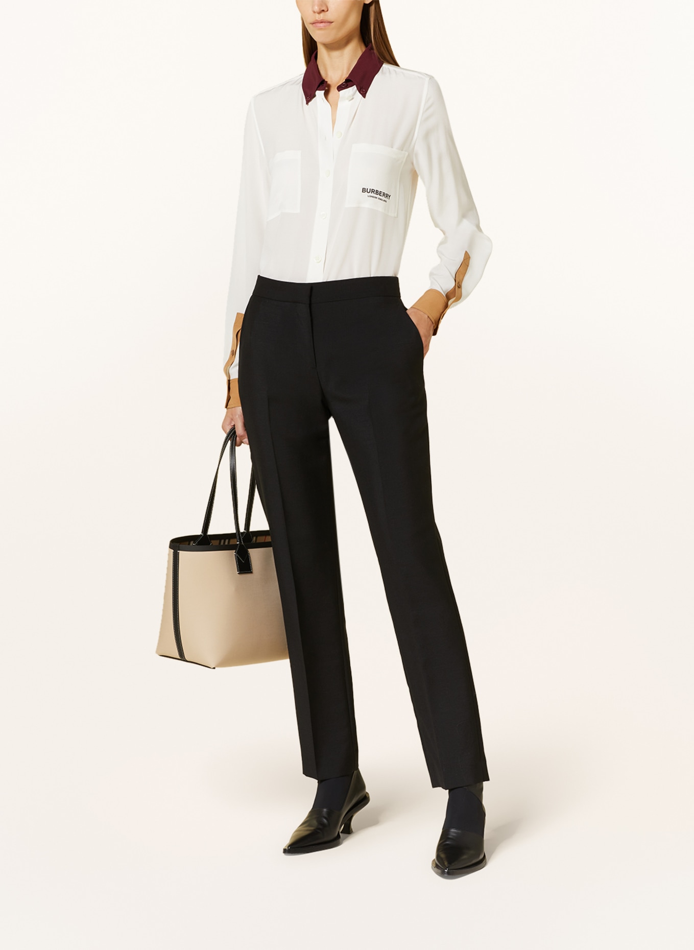 BURBERRY Shirt blouse ANETTE made of silk, Color: WHITE (Image 2)