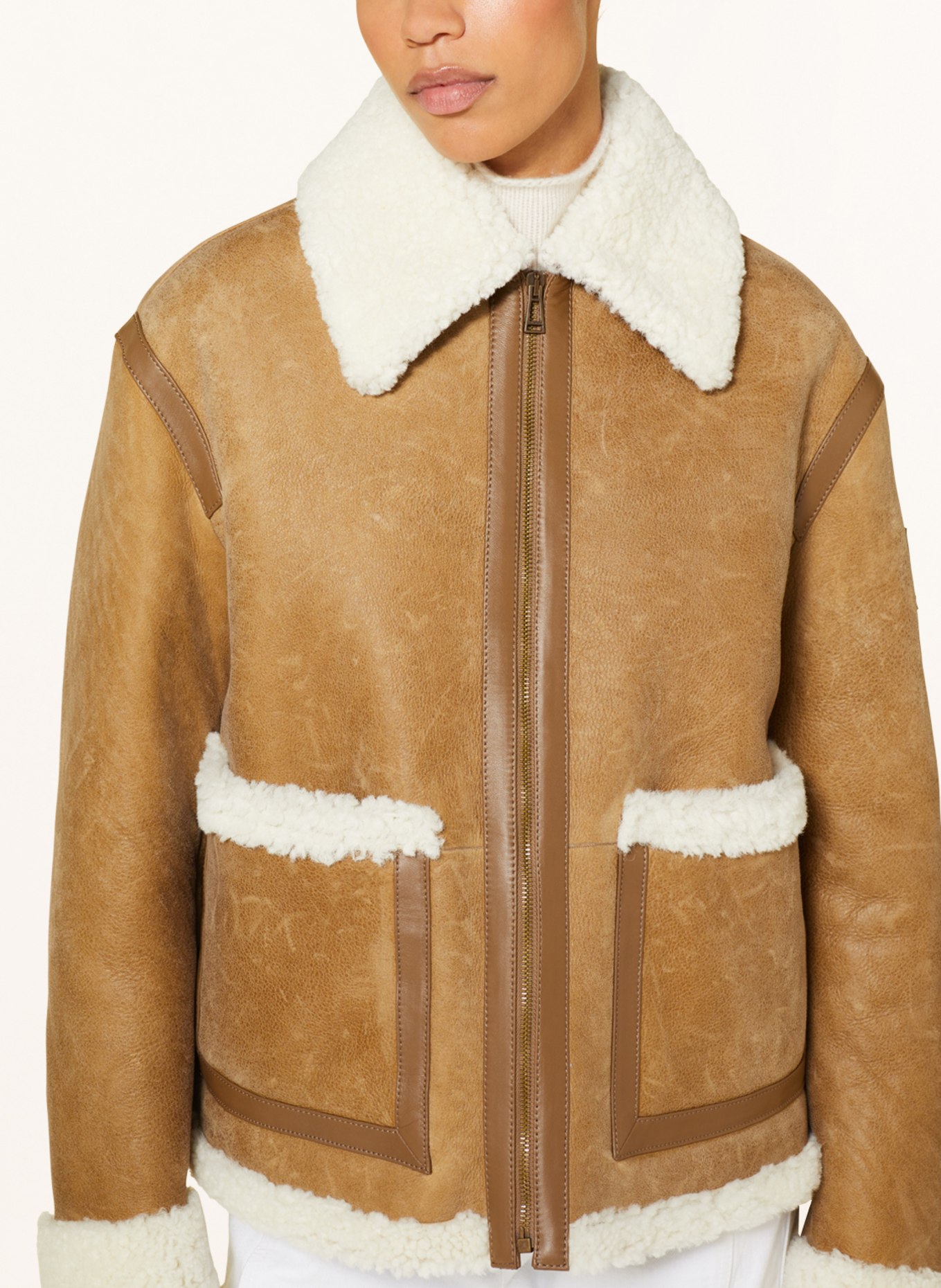 BELSTAFF Leather jacket SORREL, Color: BEIGE (Image 4)