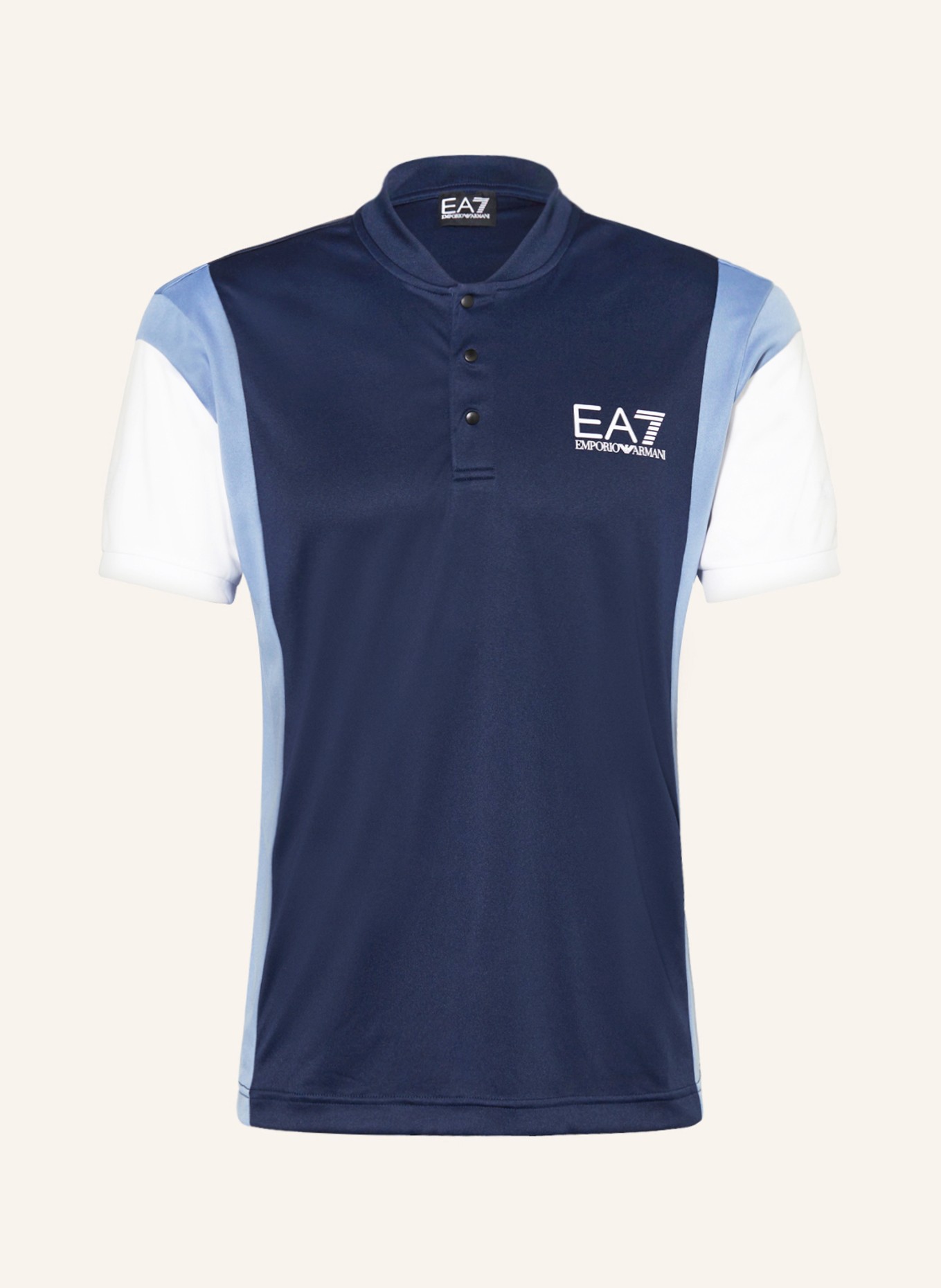EA7 EMPORIO ARMANI Performance polo shirt PJPCZ, Color: DARK BLUE/ LIGHT BLUE/ WHITE (Image 1)