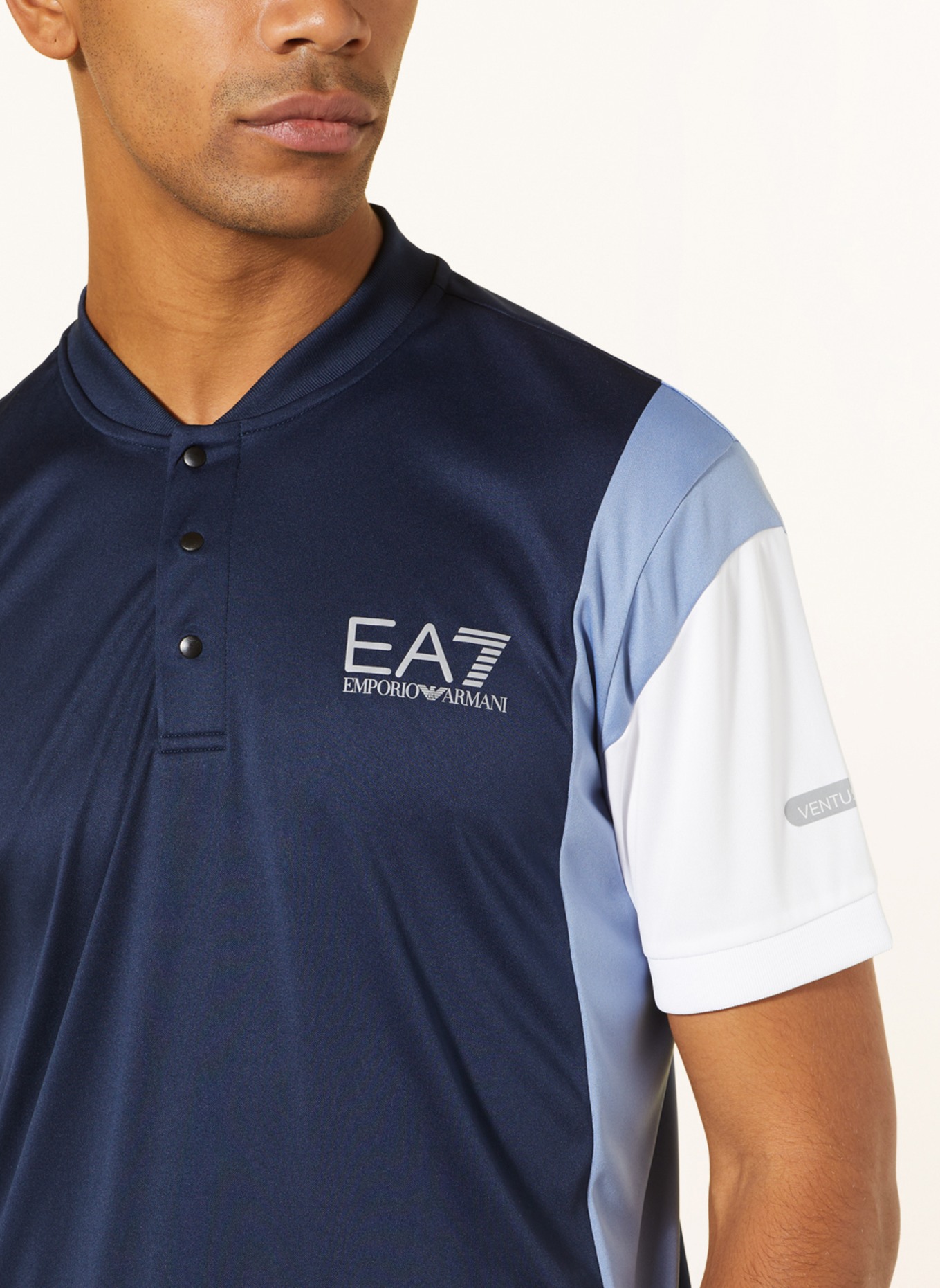 EA7 EMPORIO ARMANI Funktions-Poloshirt PJPCZ, Farbe: DUNKELBLAU/ HELLBLAU/ WEISS (Bild 4)