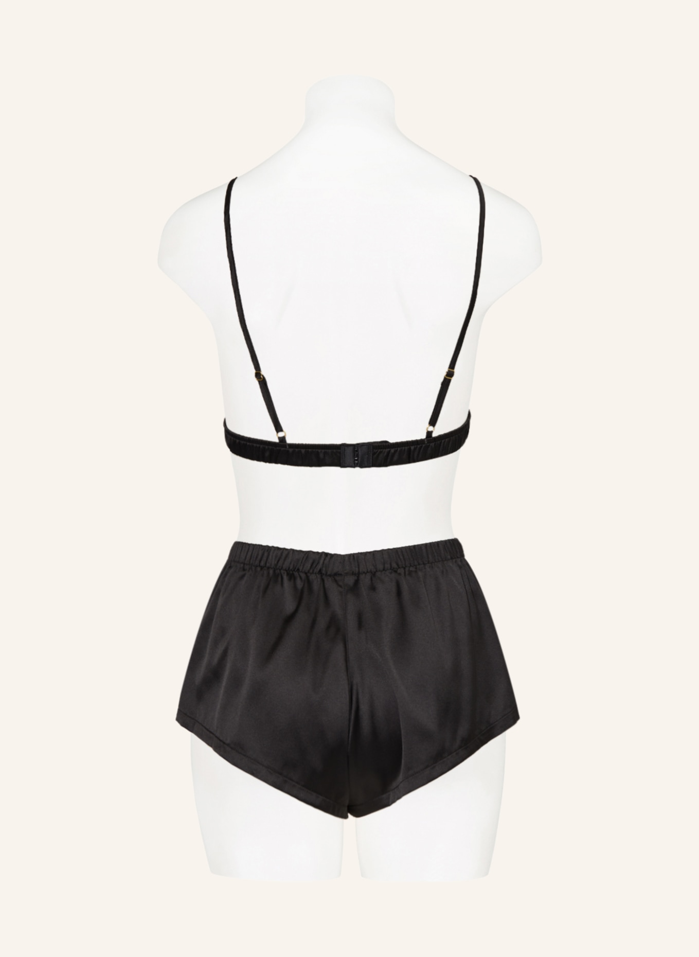 BLUEBELLA Set SASKIA: Triangle bra and satin shorts in black