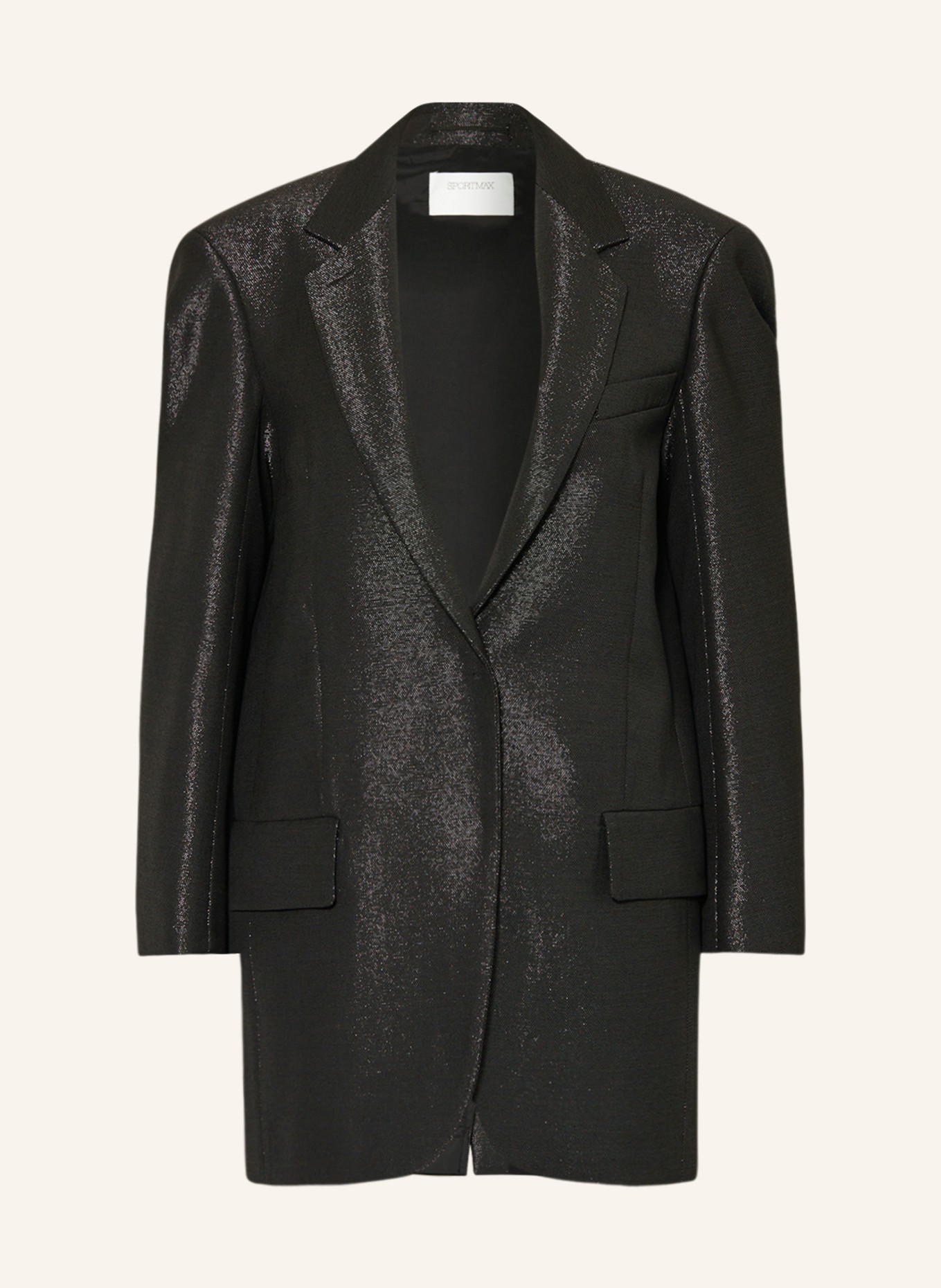 SPORTMAX Oversized blazer BAFFO with glitter thread, Color: BLACK (Image 1)