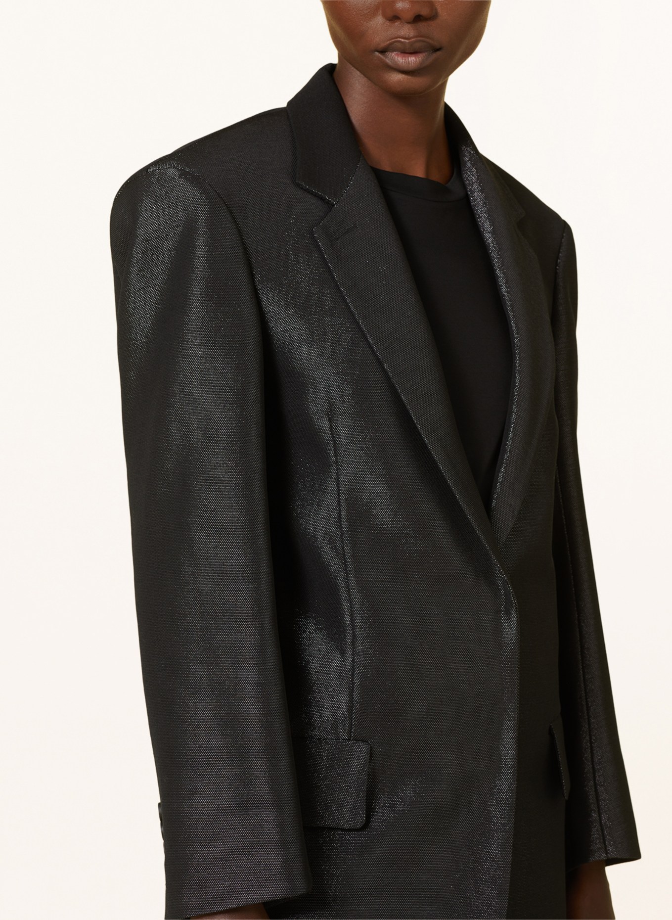 SPORTMAX Oversized blazer BAFFO with glitter thread, Color: BLACK (Image 4)