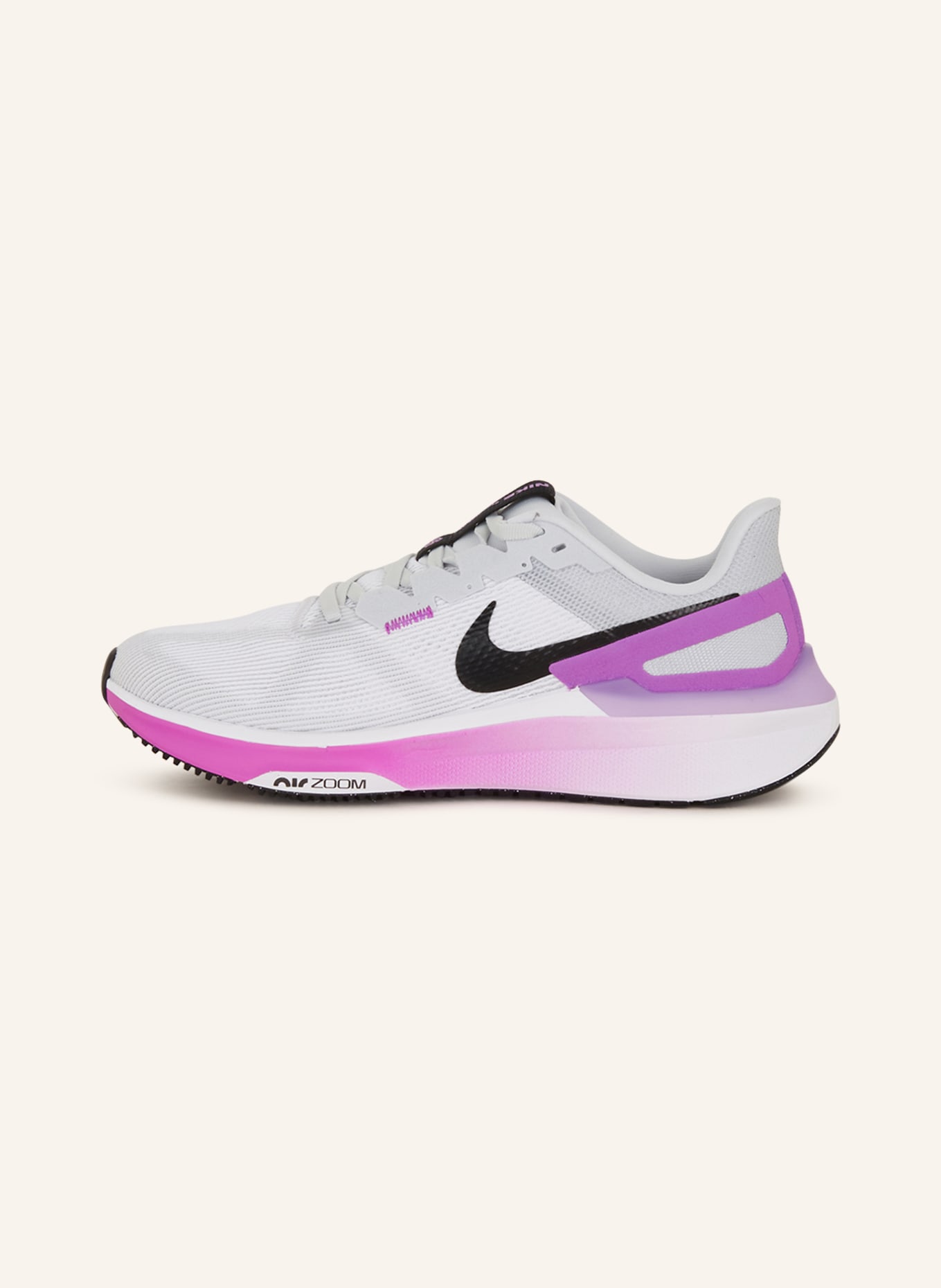 Nike Laufschuhe STRUCTURE 25, Farbe: WEISS/ NEONLILA/ SCHWARZ (Bild 4)