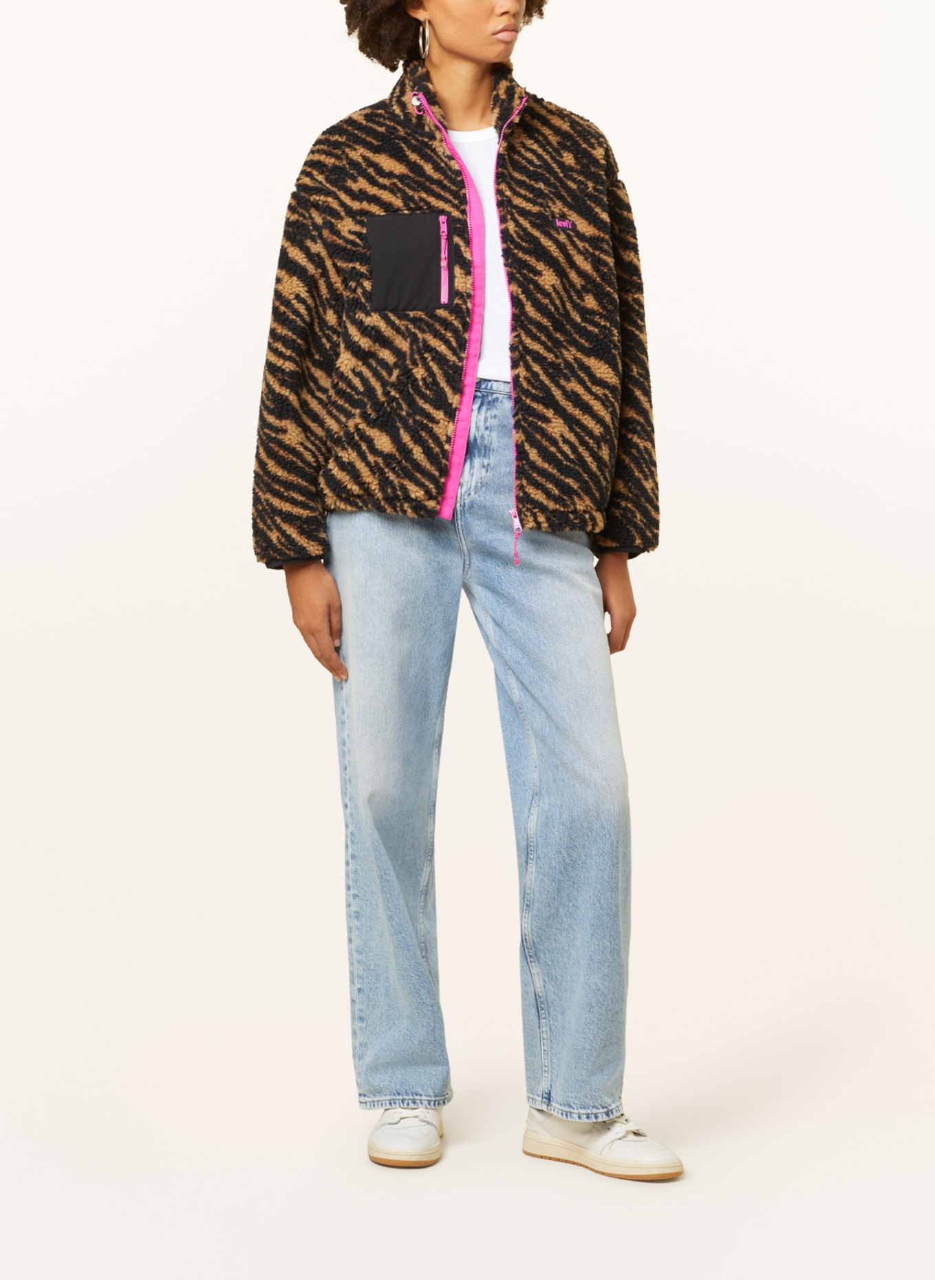 Levi's® Teddy jacket, Color: DARK BROWN/ CAMEL/ NEON PINK (Image 2)