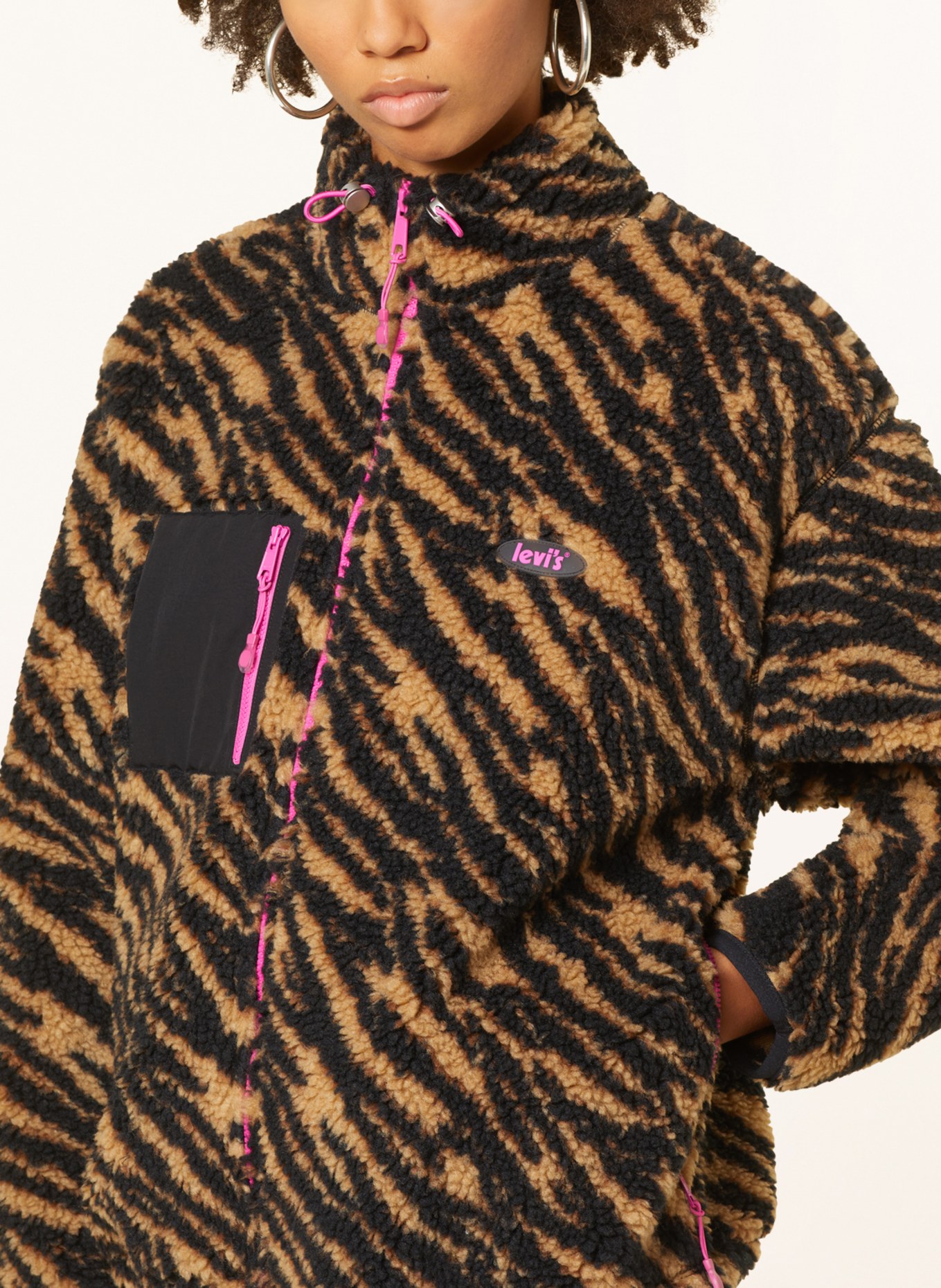 Levi's® Teddy jacket, Color: DARK BROWN/ CAMEL/ NEON PINK (Image 4)