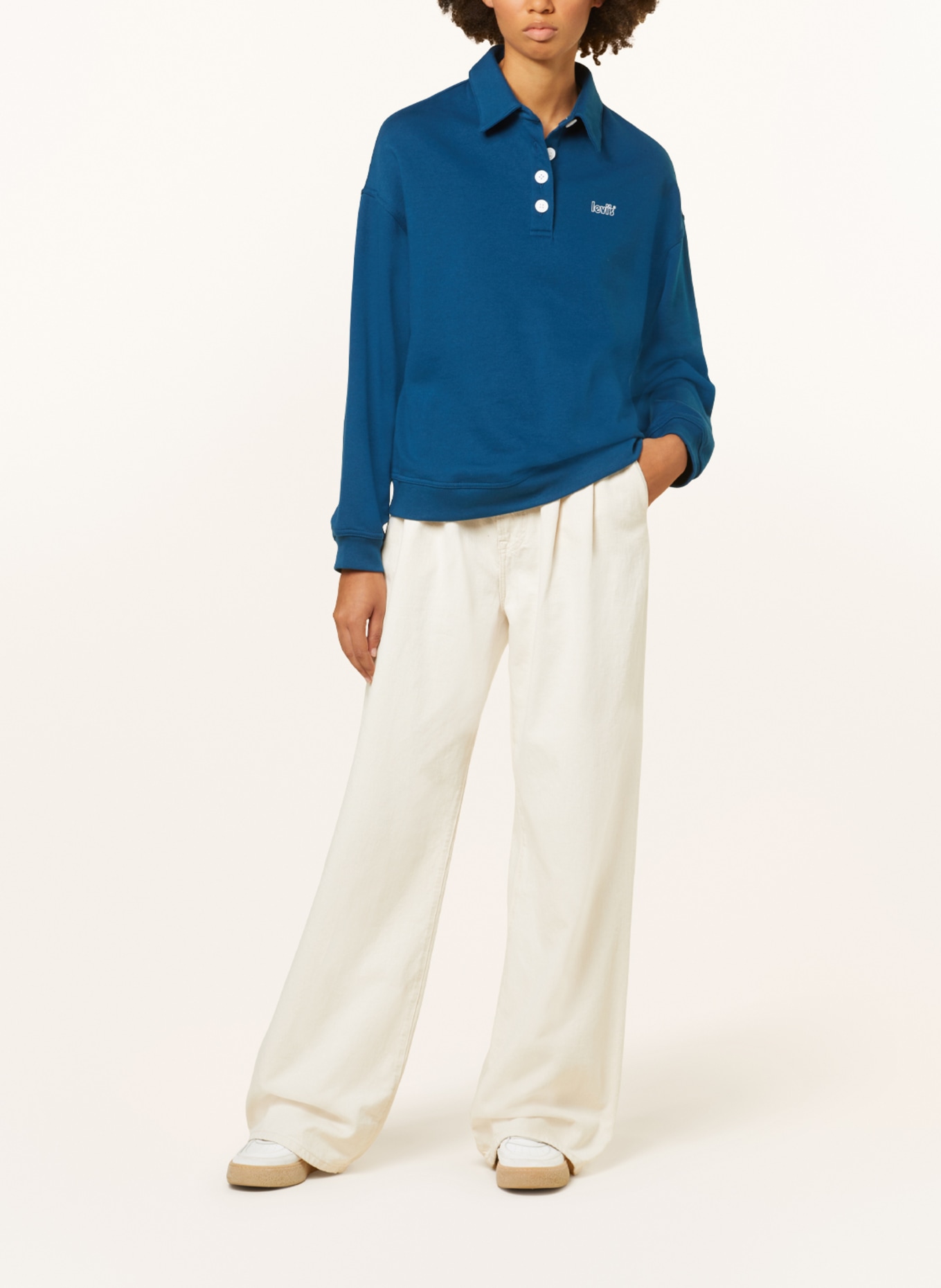 Levi's® Sweatshirt fabric polo shirt STEVIE, Color: BLUE (Image 2)