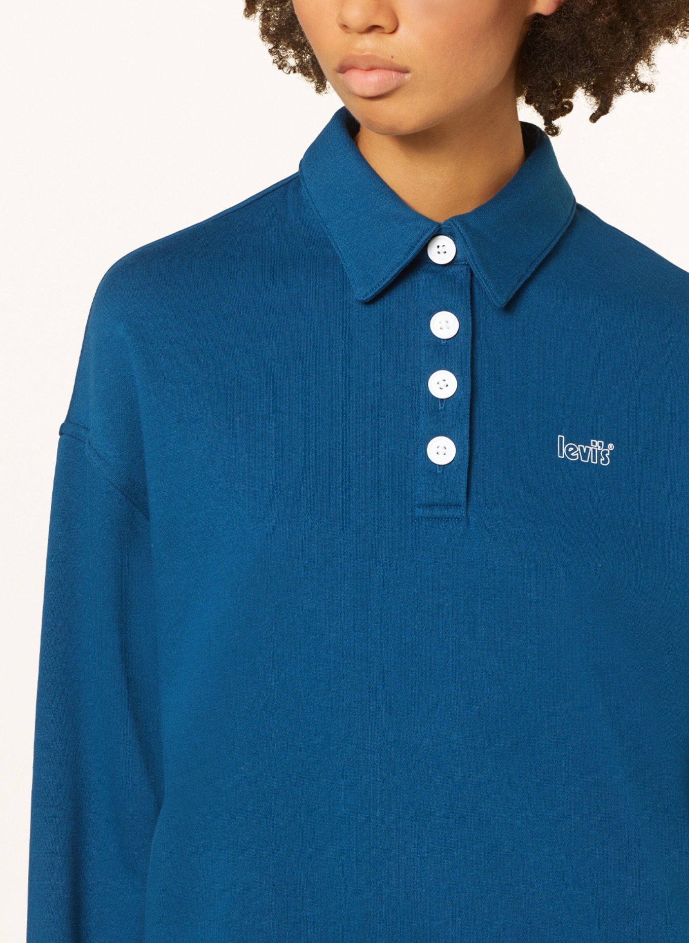 Levi's® Sweatshirt fabric polo shirt STEVIE, Color: BLUE (Image 4)