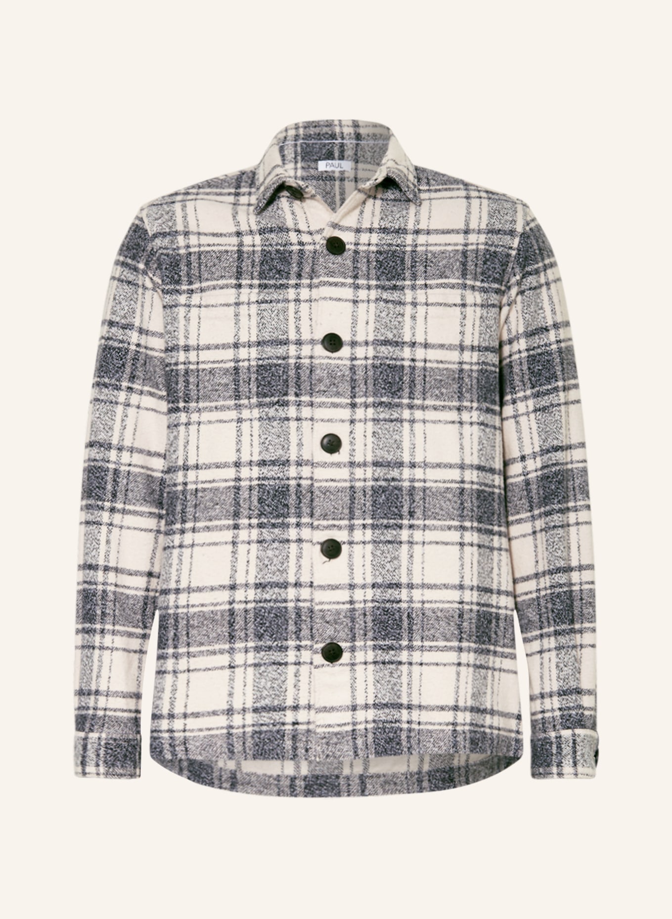 PAUL Flannel shirt comfort fit, Color: CREAM/ BLACK (Image 1)