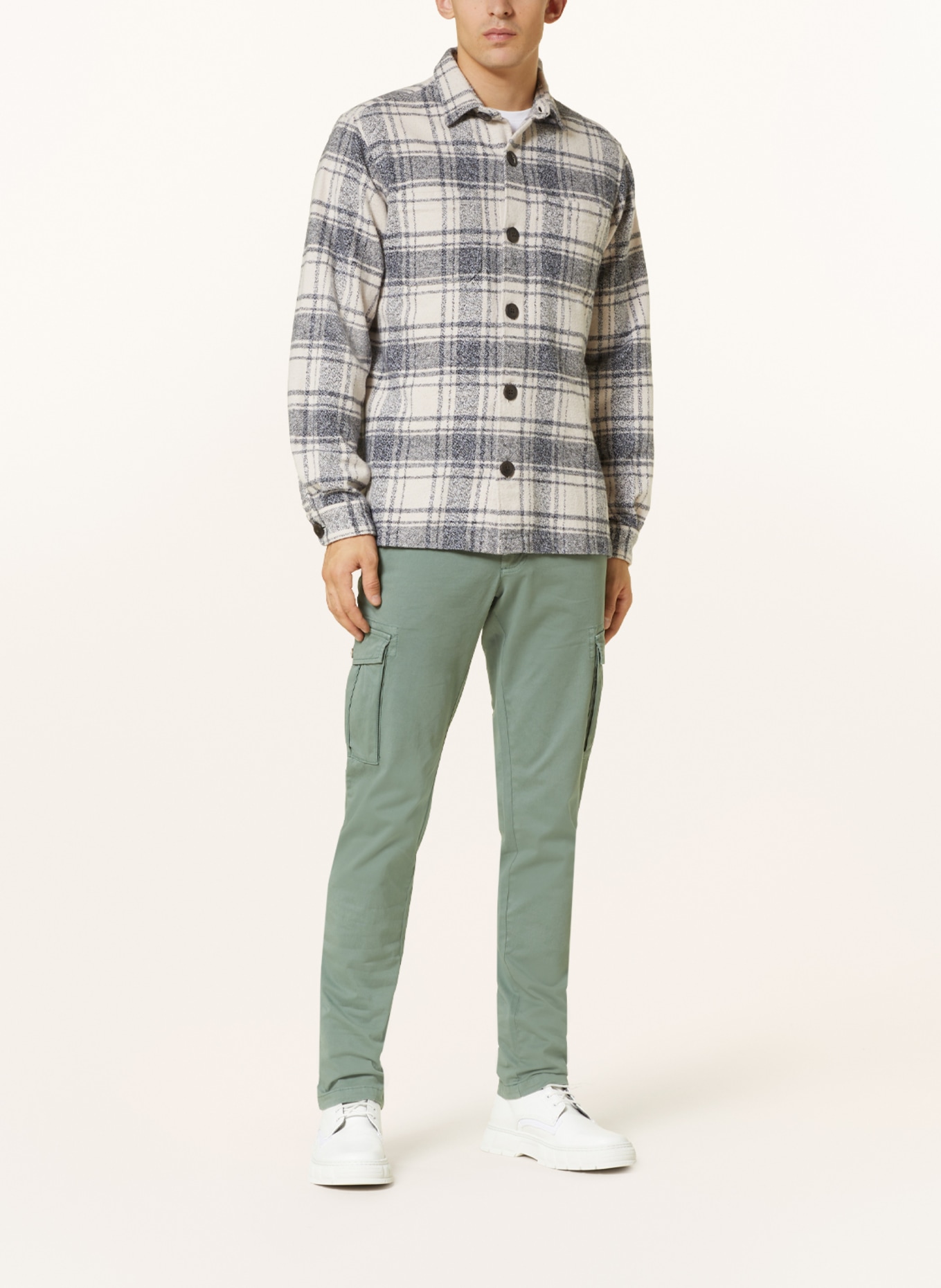PAUL Flannel shirt comfort fit, Color: CREAM/ BLACK (Image 2)