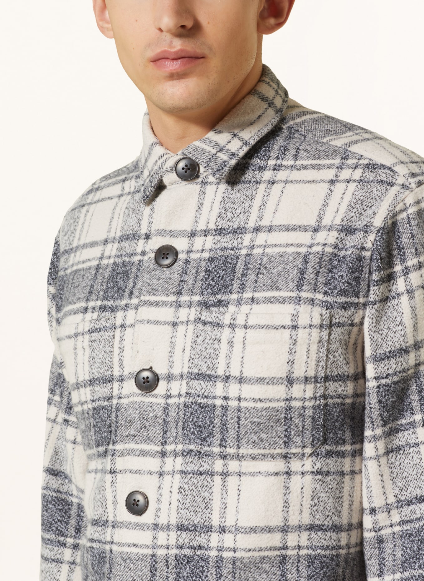 PAUL Flannel shirt comfort fit, Color: CREAM/ BLACK (Image 4)
