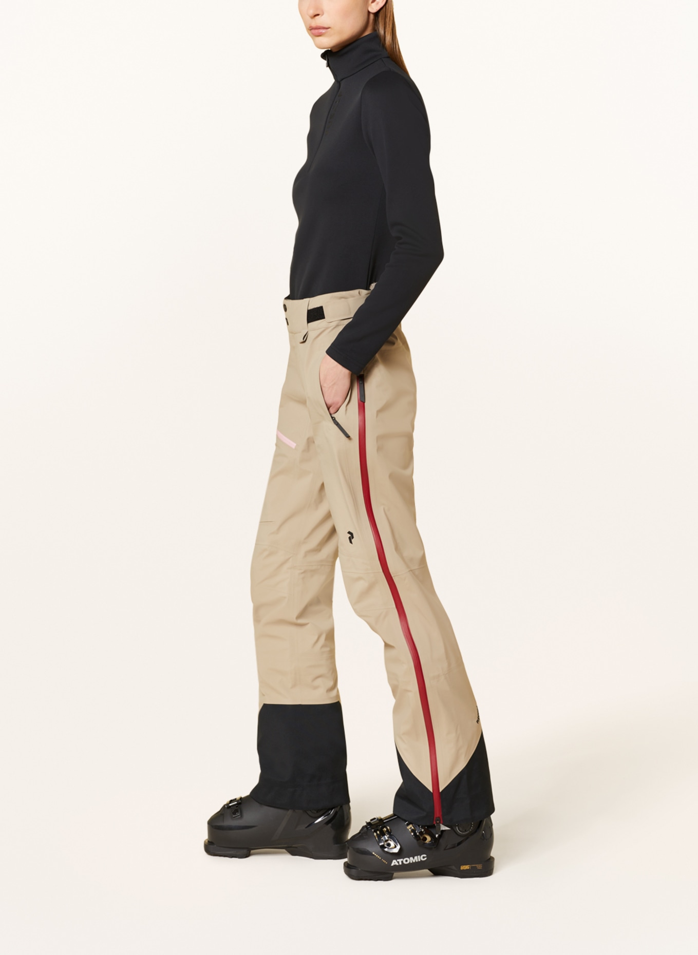 Peak Performance Ski pants ALPINE GORE-TEX, Color: BEIGE/ DARK RED/ BLACK (Image 4)