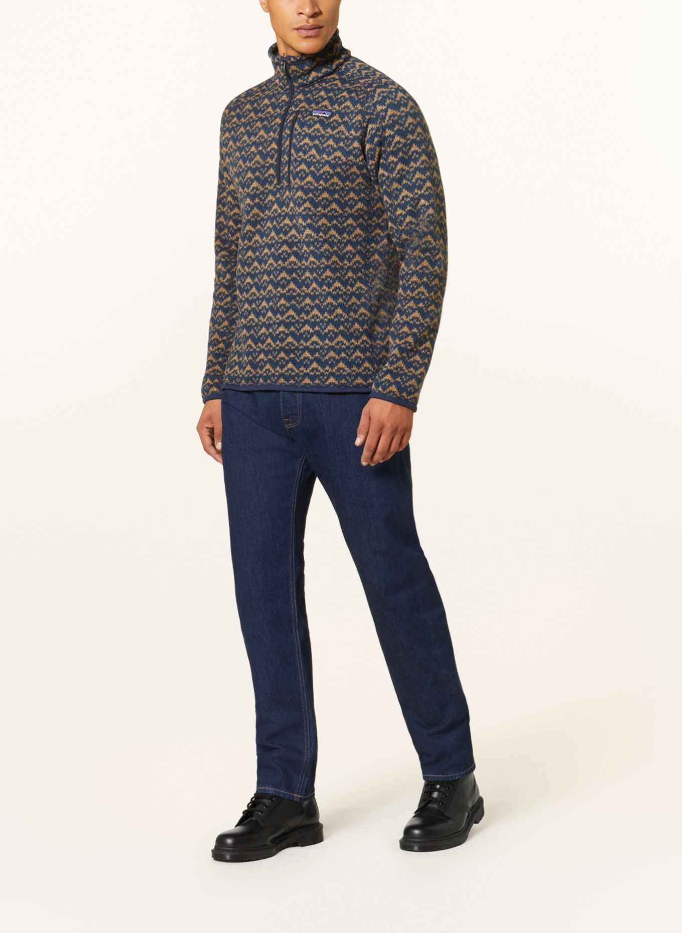 patagonia Fleece half-zip sweater BETTER SWEATER™ in beige/ dark blue