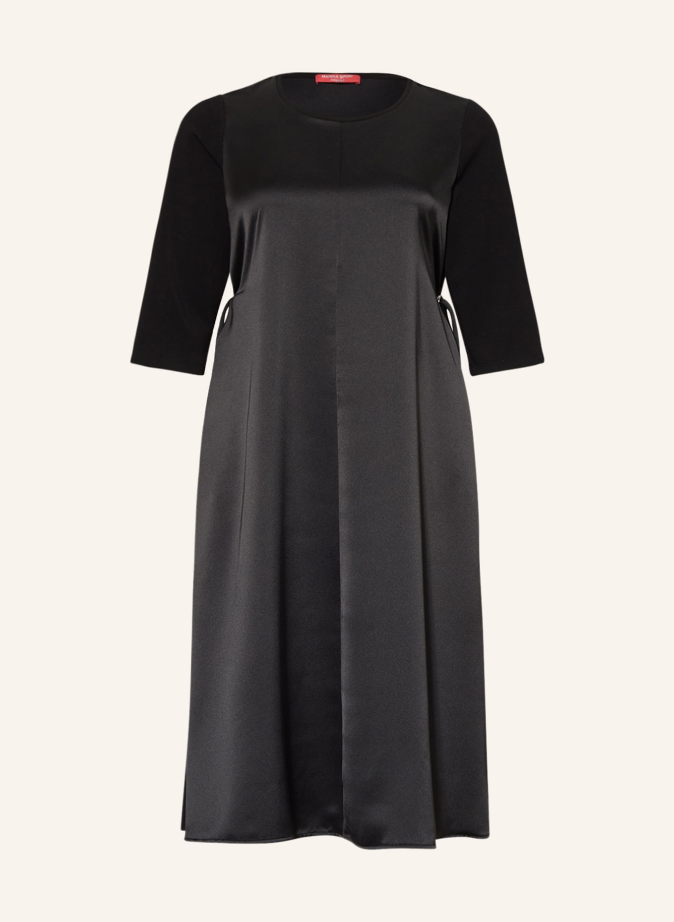 MARINA RINALDI SPORT Jersey dress OCCHIBIS with 3/4 sleeves, Color: BLACK (Image 1)