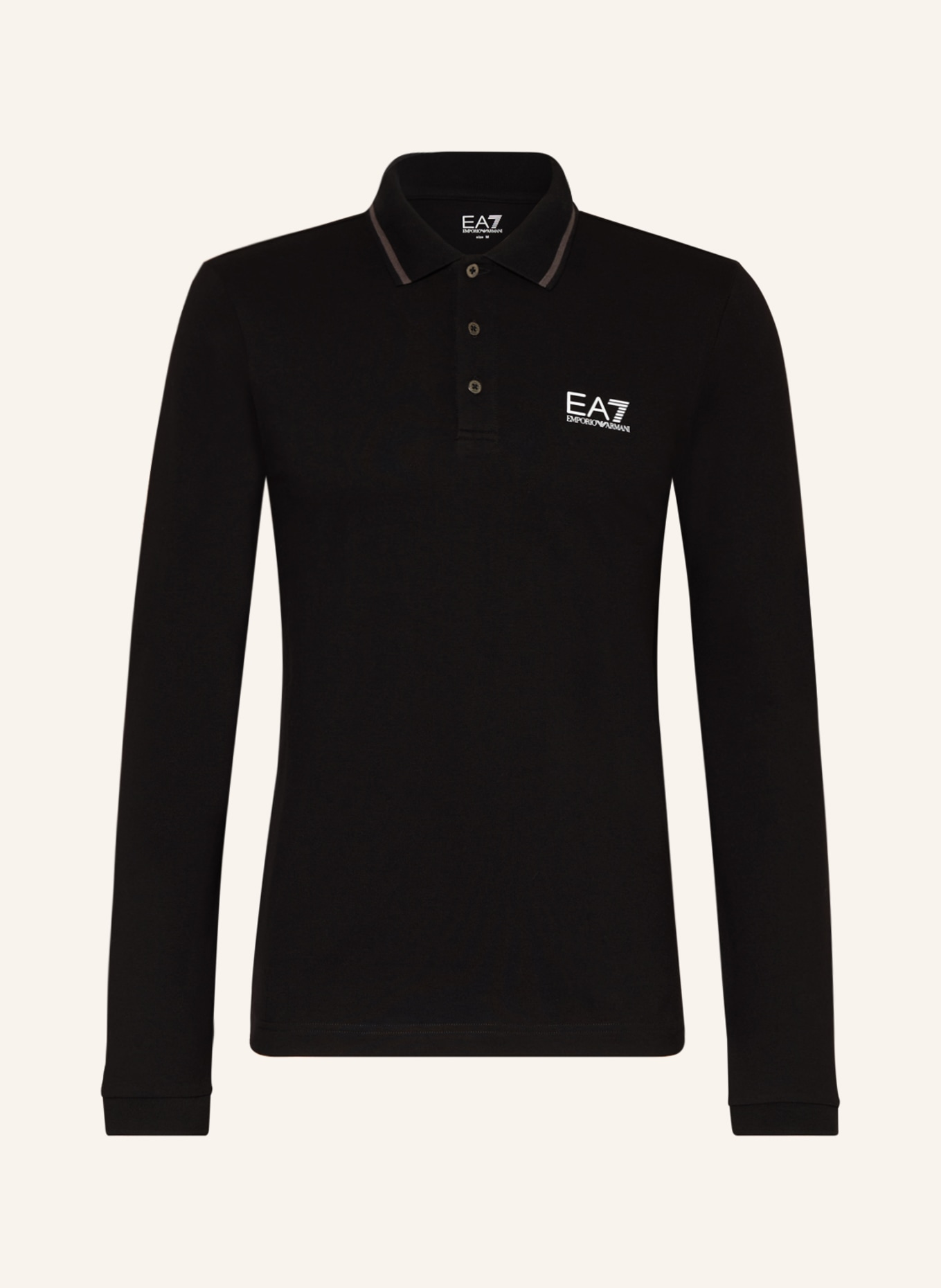 EA7 EMPORIO ARMANI Piqué-Poloshirt, Farbe: SCHWARZ (Bild 1)