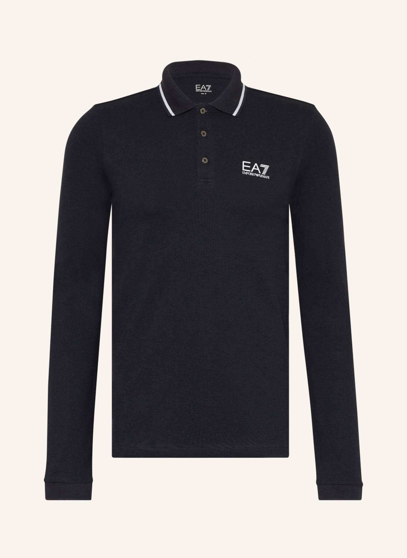 EA7 EMPORIO ARMANI Piqué polo shirt, Color: BLACK (Image 1)