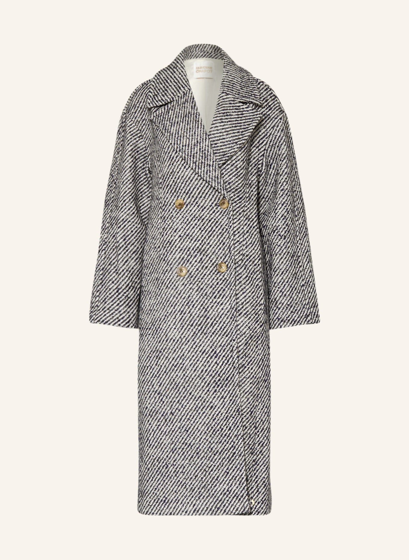 FABIENNE CHAPOT Mantel GWEN mit Glitzergarn, Farbe: WEISS/ DUNKELBLAU (Bild 1)