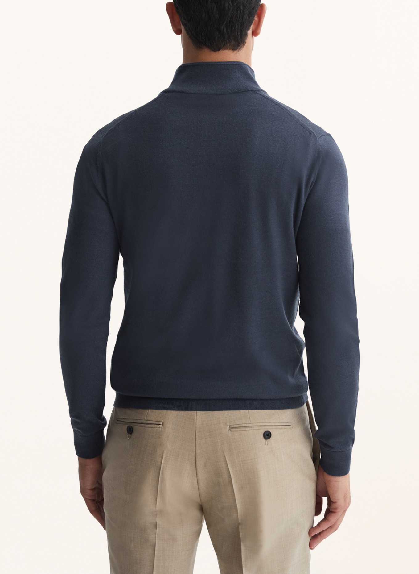 REISS Half-zip sweater BLACKHALL in merino wool, Color: DARK BLUE (Image 3)