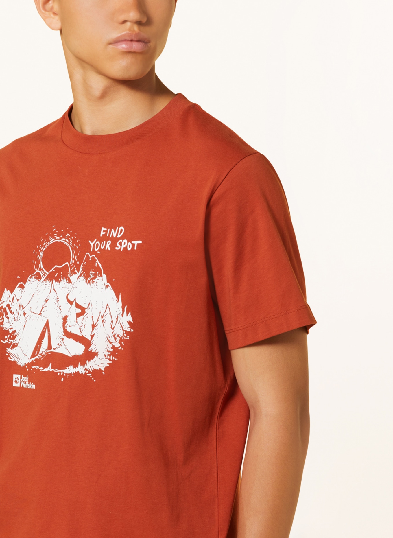 Jack Wolfskin T-Shirt FIND YOUR SPOT, Farbe: COGNAC/ WEISS (Bild 4)