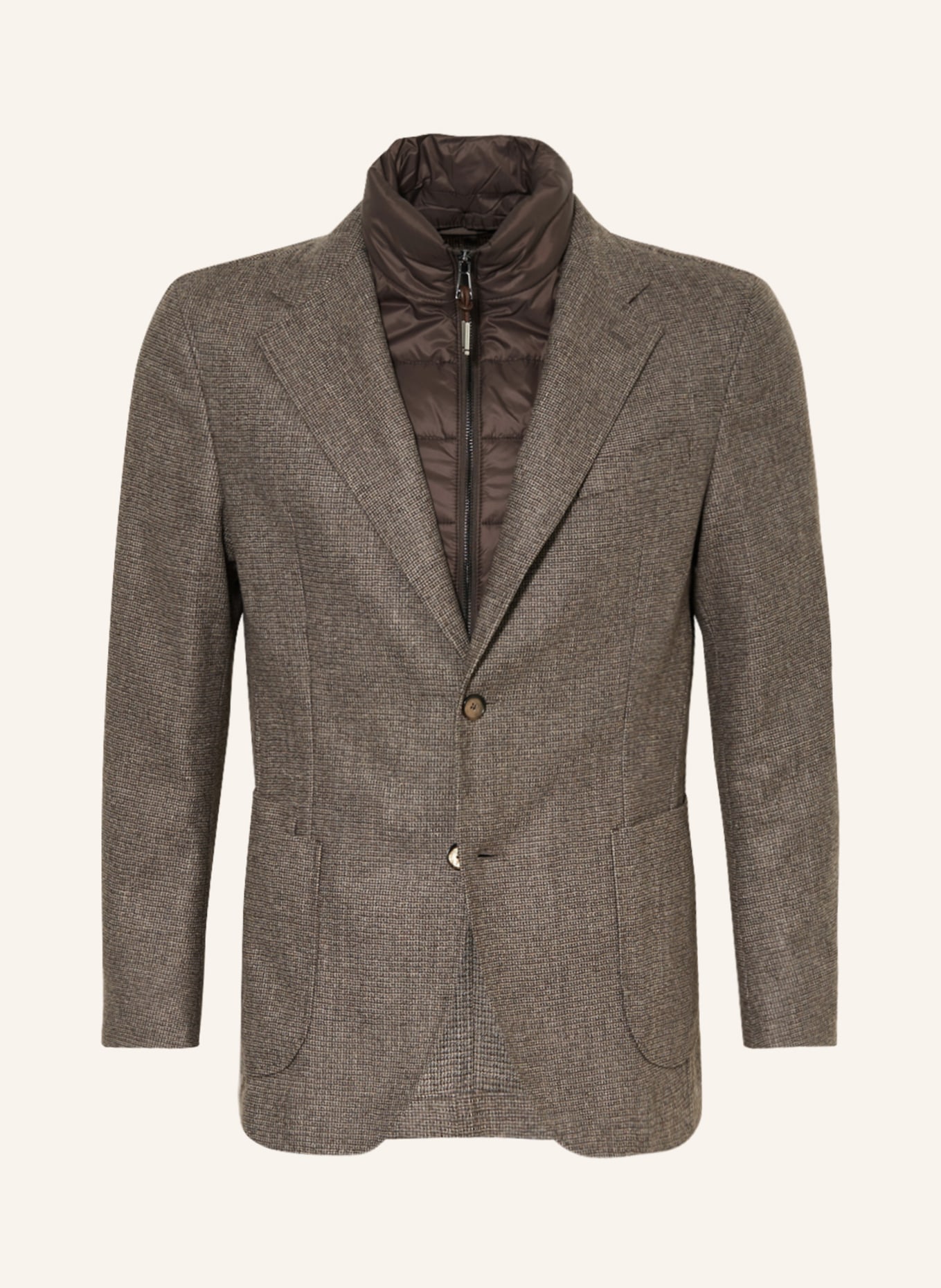 windsor. Tailored jacket TRIEST extra slim fit with detachable trim, Color: DARK BROWN/ BEIGE (Image 1)
