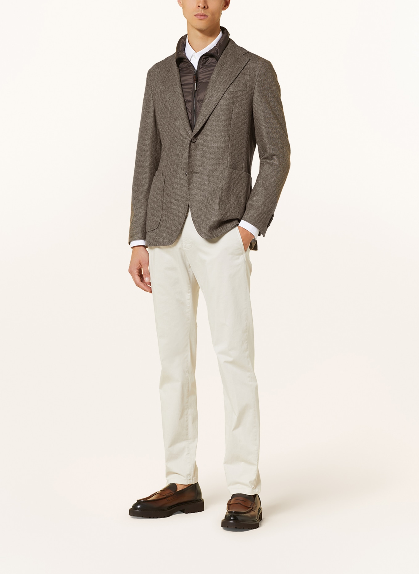 windsor. Tailored jacket TRIEST extra slim fit with detachable trim, Color: DARK BROWN/ BEIGE (Image 2)