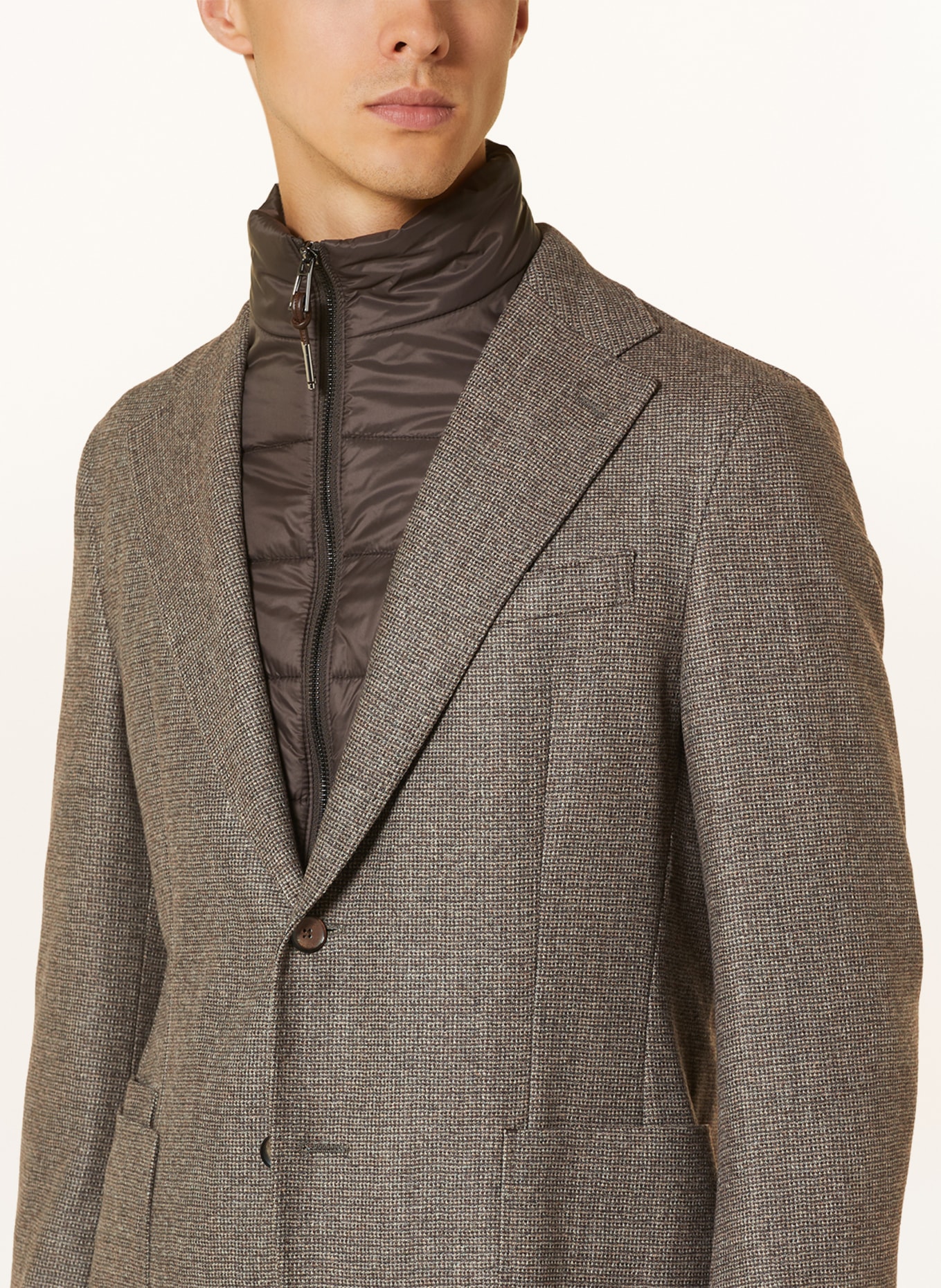 windsor. Tailored jacket TRIEST extra slim fit with detachable trim, Color: DARK BROWN/ BEIGE (Image 5)