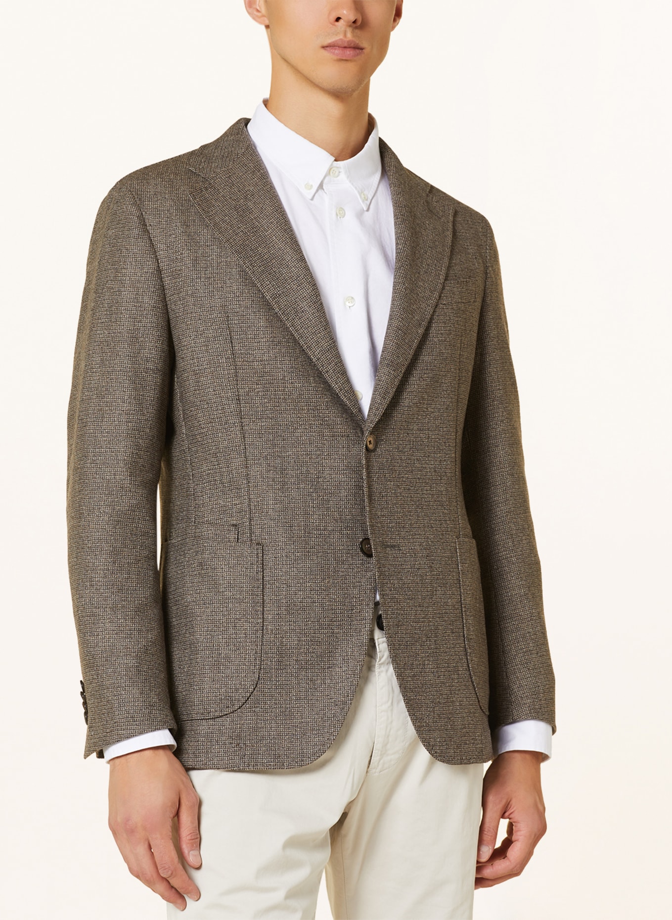windsor. Tailored jacket TRIEST extra slim fit with detachable trim, Color: DARK BROWN/ BEIGE (Image 6)