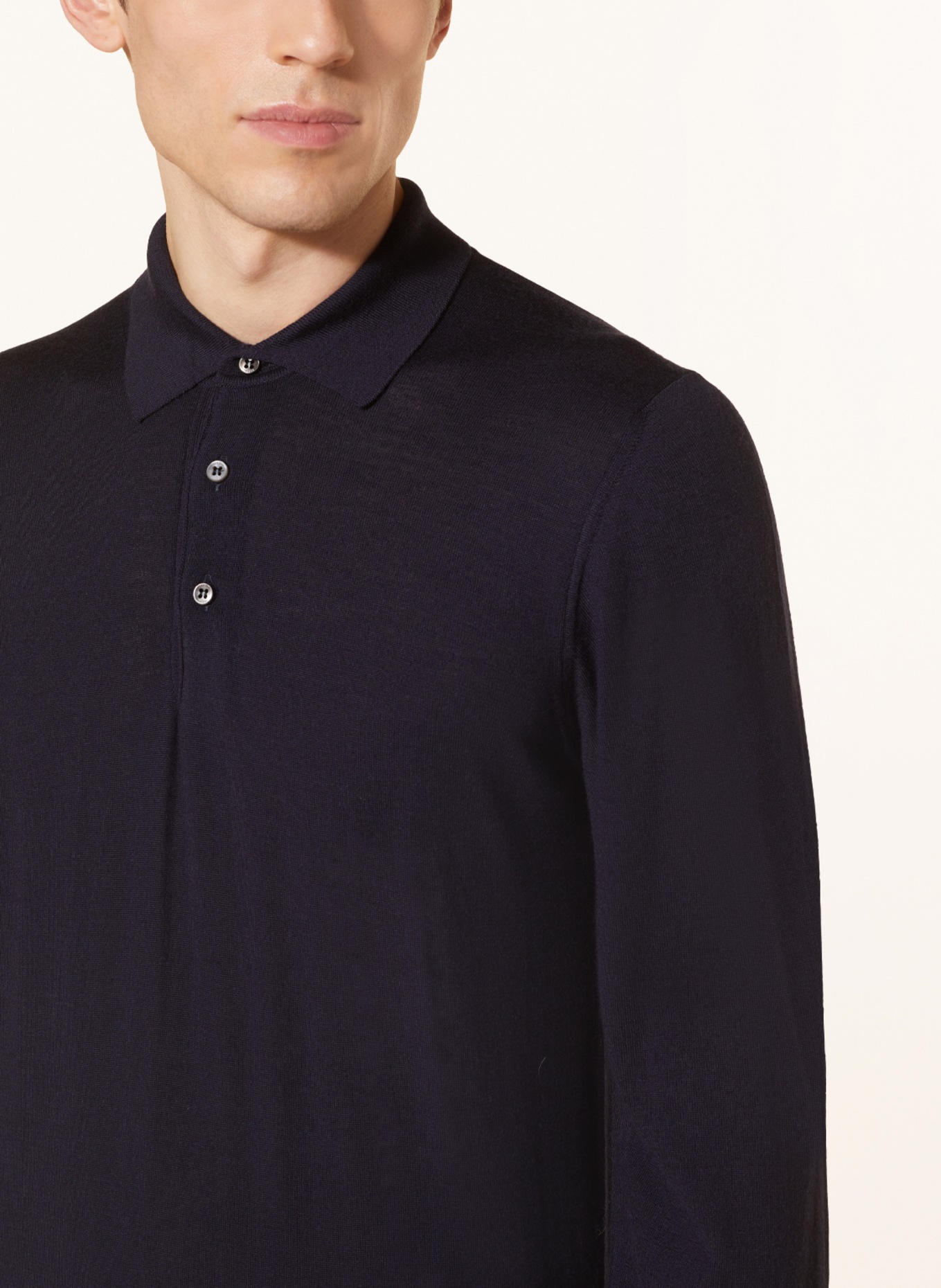 FEDELI Knitted polo shirt, Color: DARK BLUE (Image 4)