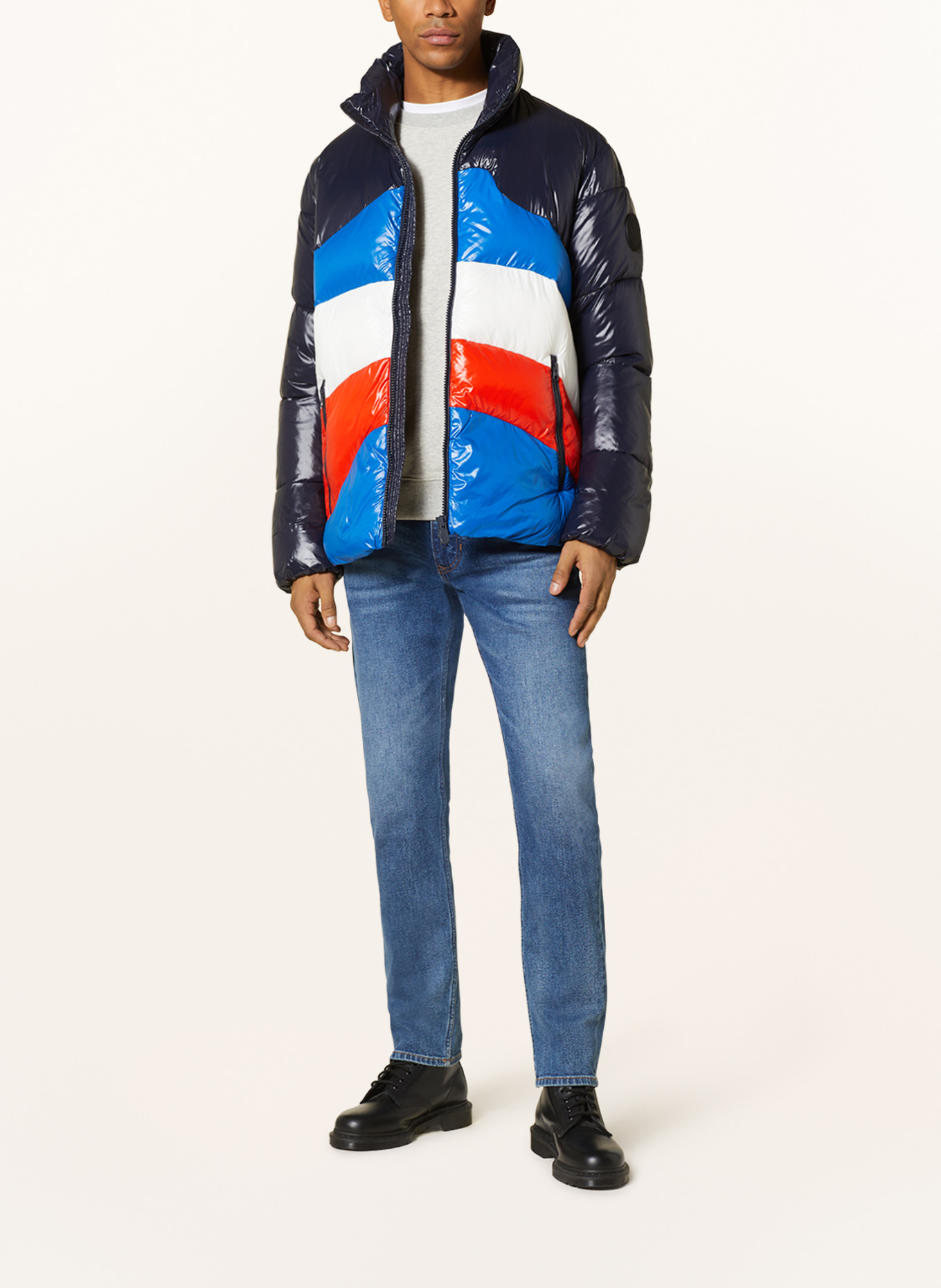 SAVE THE DUCK Quilted jacket SATYRIUM, Color: BLACK/ RED/ BLUE (Image 2)