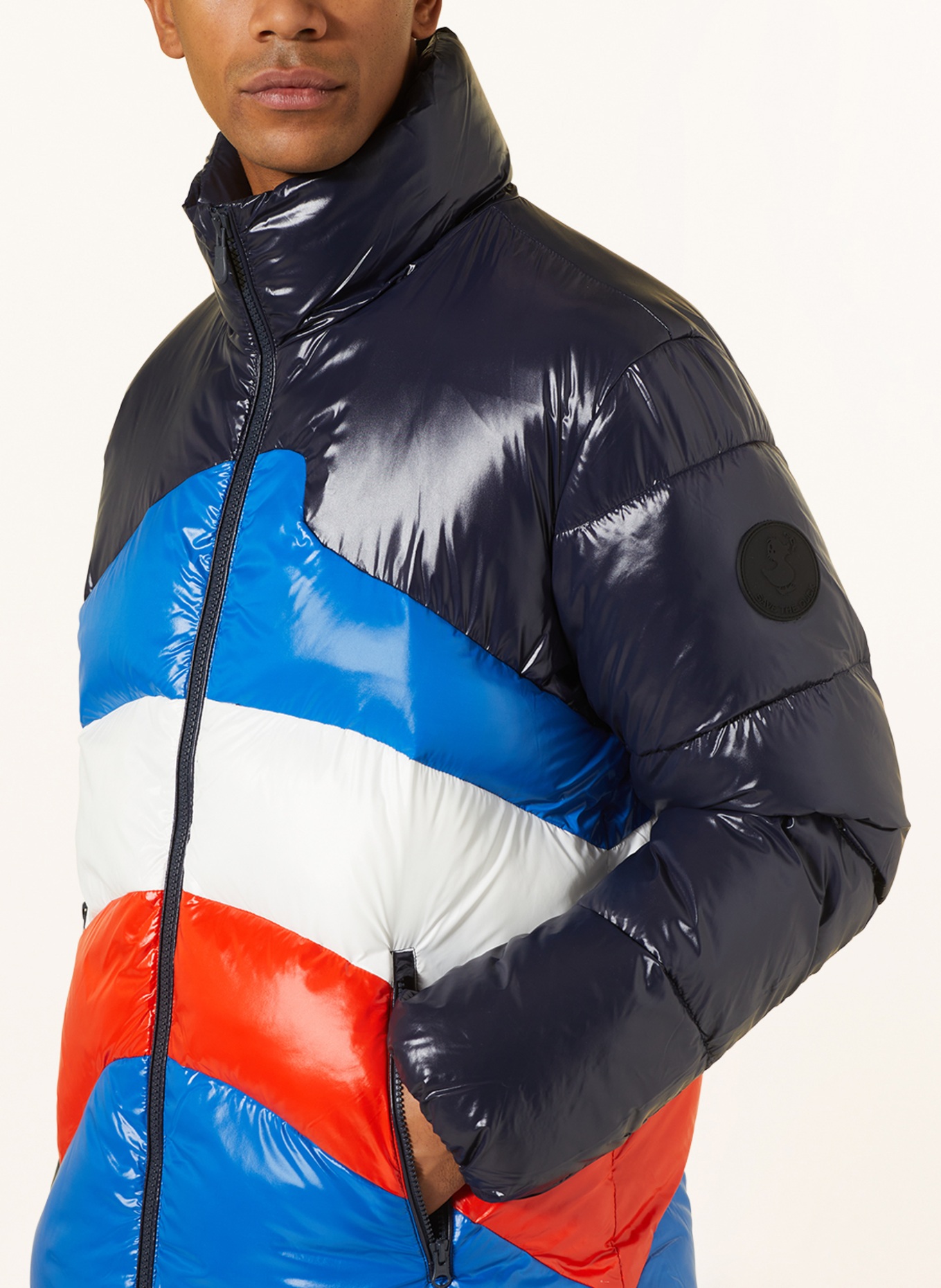 SAVE THE DUCK Quilted jacket SATYRIUM, Color: BLACK/ RED/ BLUE (Image 4)