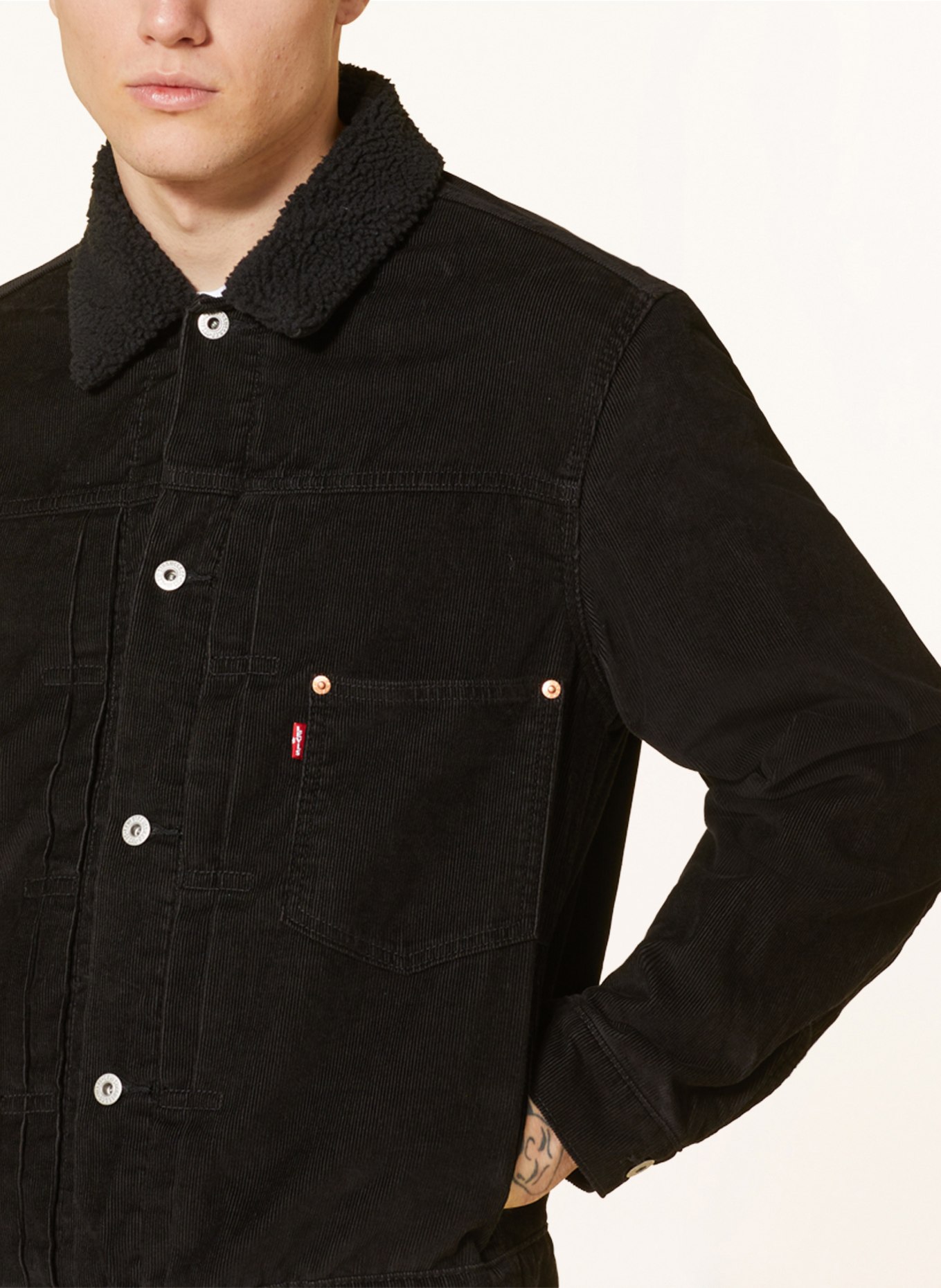 Levi's® Corduroy bomber jacket with teddy, Color: BLACK (Image 4)