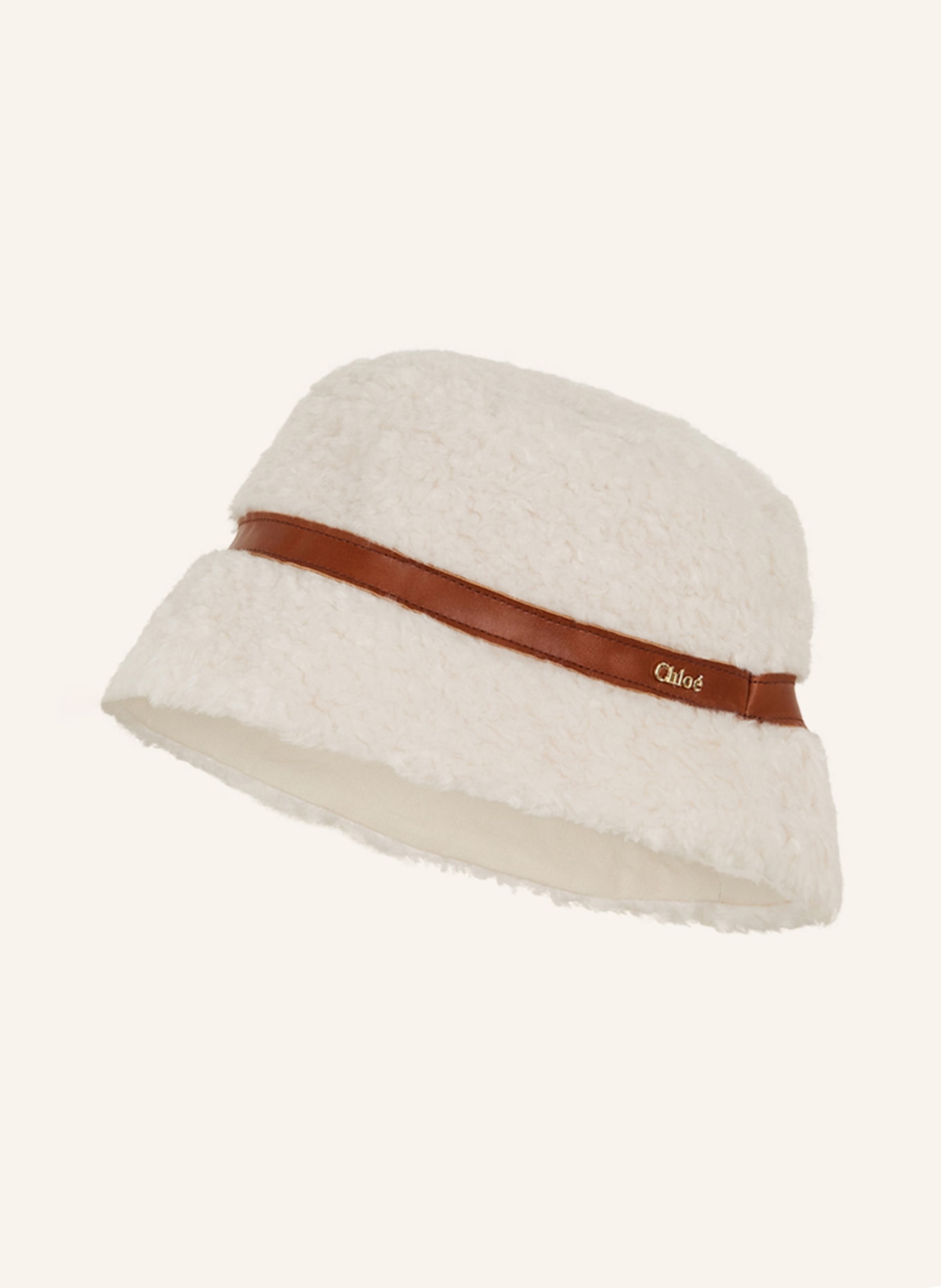 Chloé Klobouk Bucket Hat z plyše, Barva: CHLOE ELFENBE (Obrázek 1)