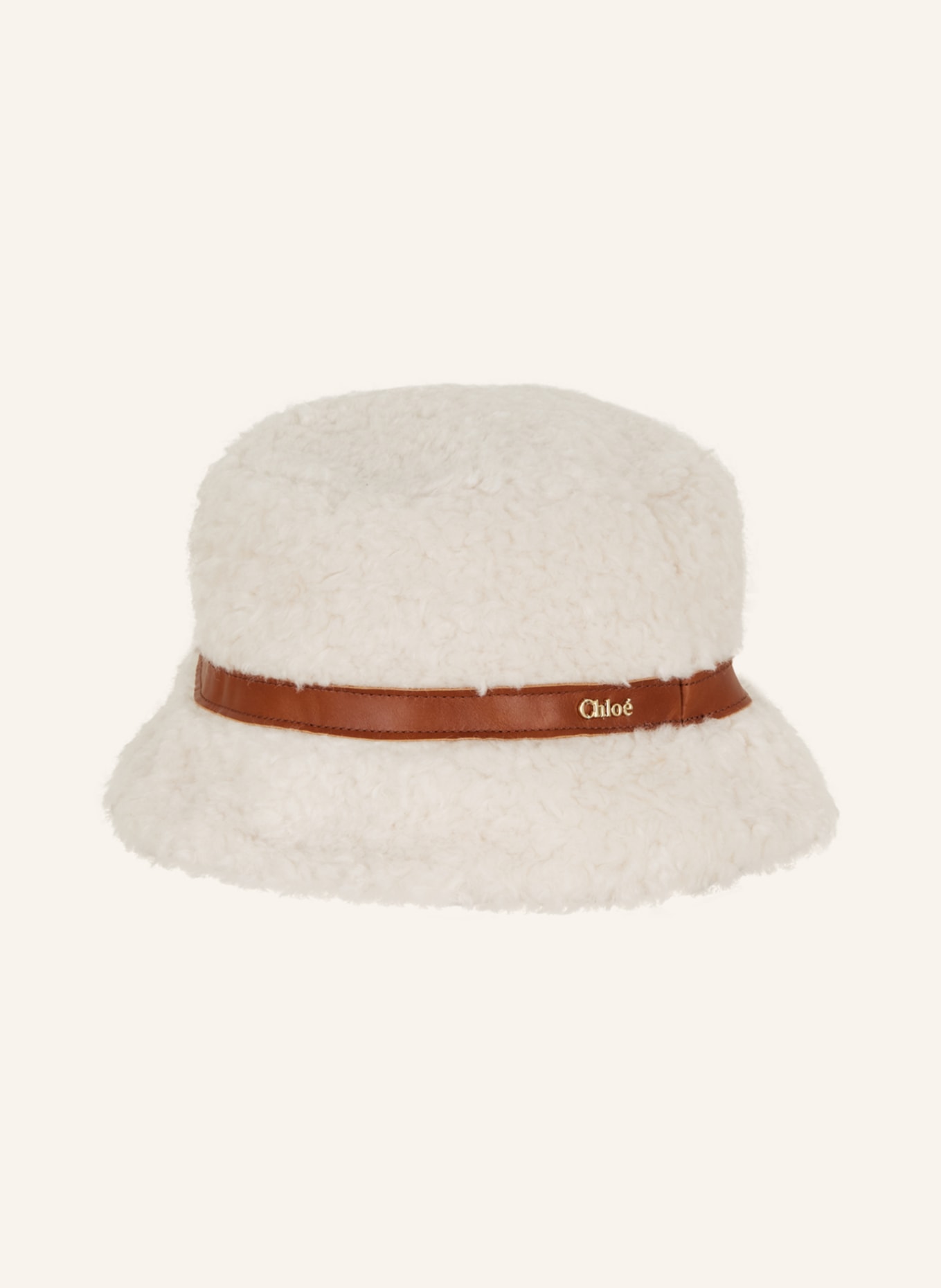 Chloé Klobouk Bucket Hat z plyše, Barva: CHLOE ELFENBE (Obrázek 2)