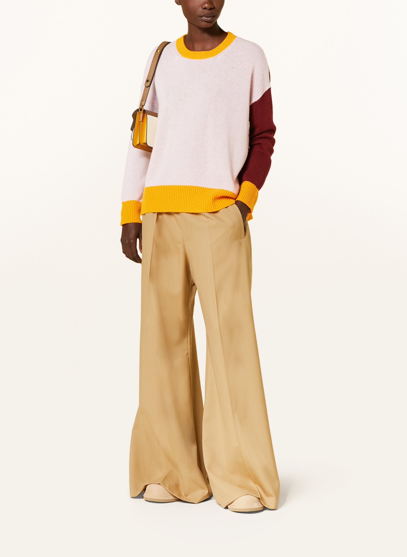 MARNI Cashmere-Pullover, Farbe: DUNKELROT/ DUNKELGELB/ HELLROSA (Bild 2)