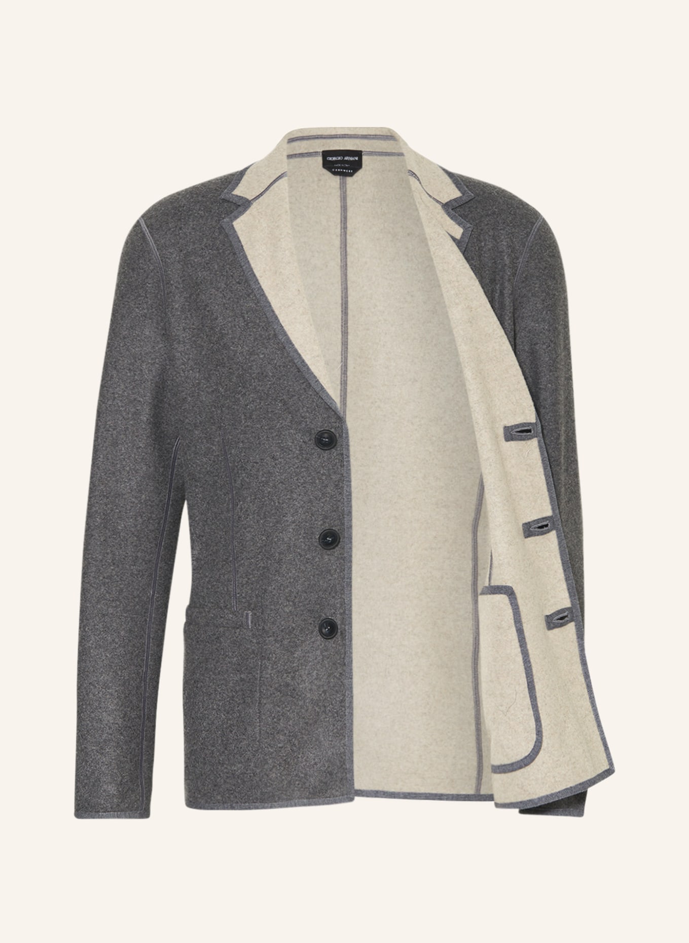 GIORGIO ARMANI Cashmere tailored jacket extra slim fit, Color: GRAY (Image 4)