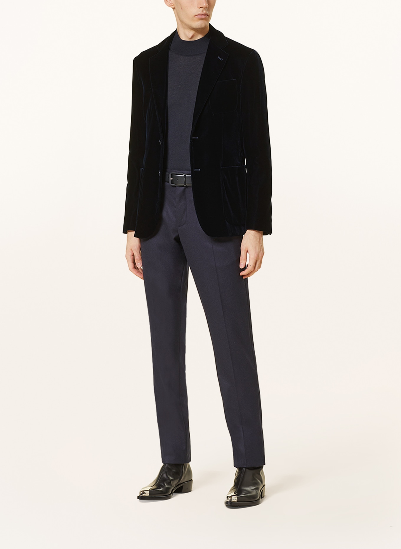 GIORGIO ARMANI Velvet jacket extra slim fit, Color: DARK BLUE (Image 2)