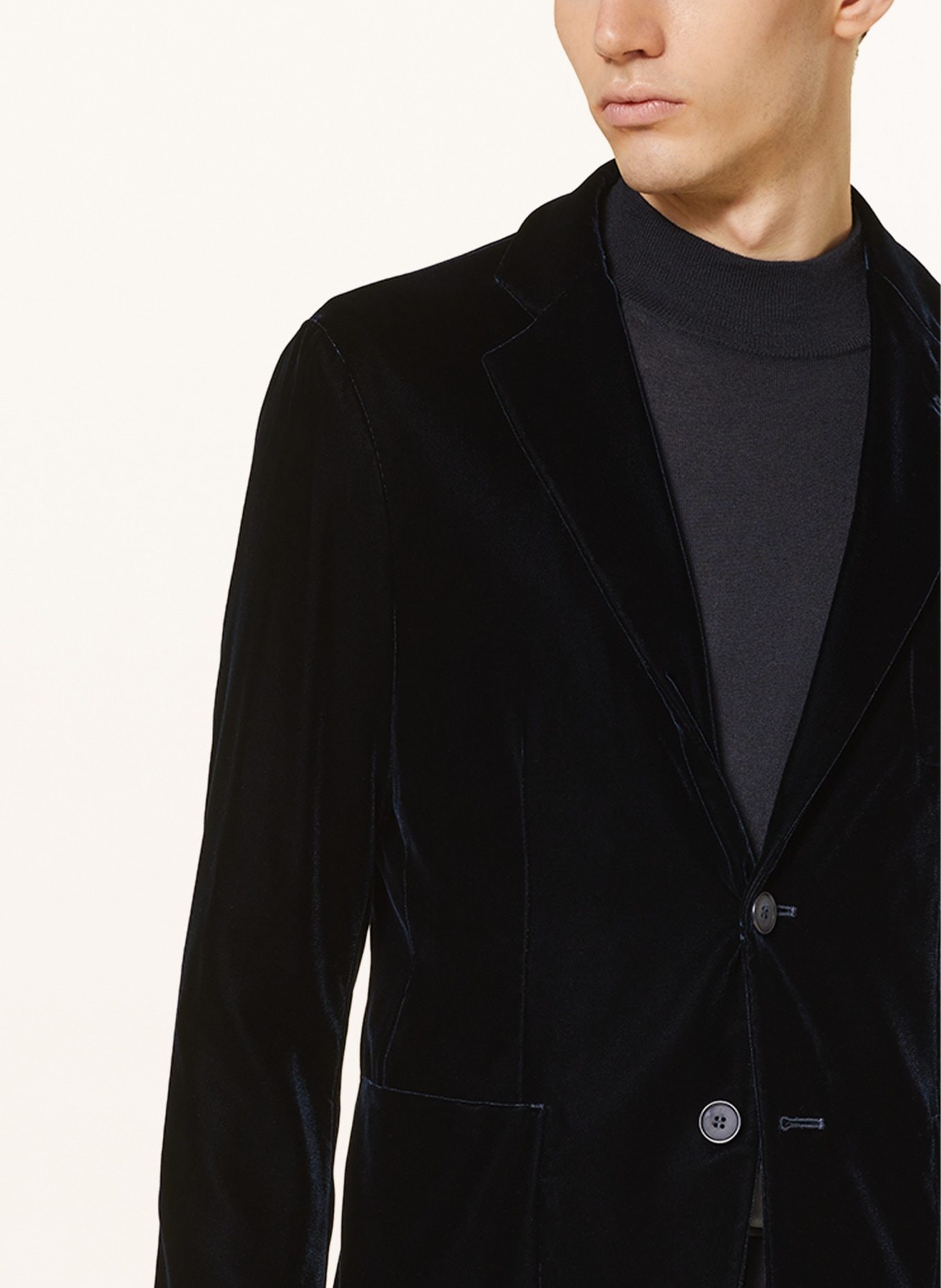 GIORGIO ARMANI Velvet jacket extra slim fit, Color: DARK BLUE (Image 5)