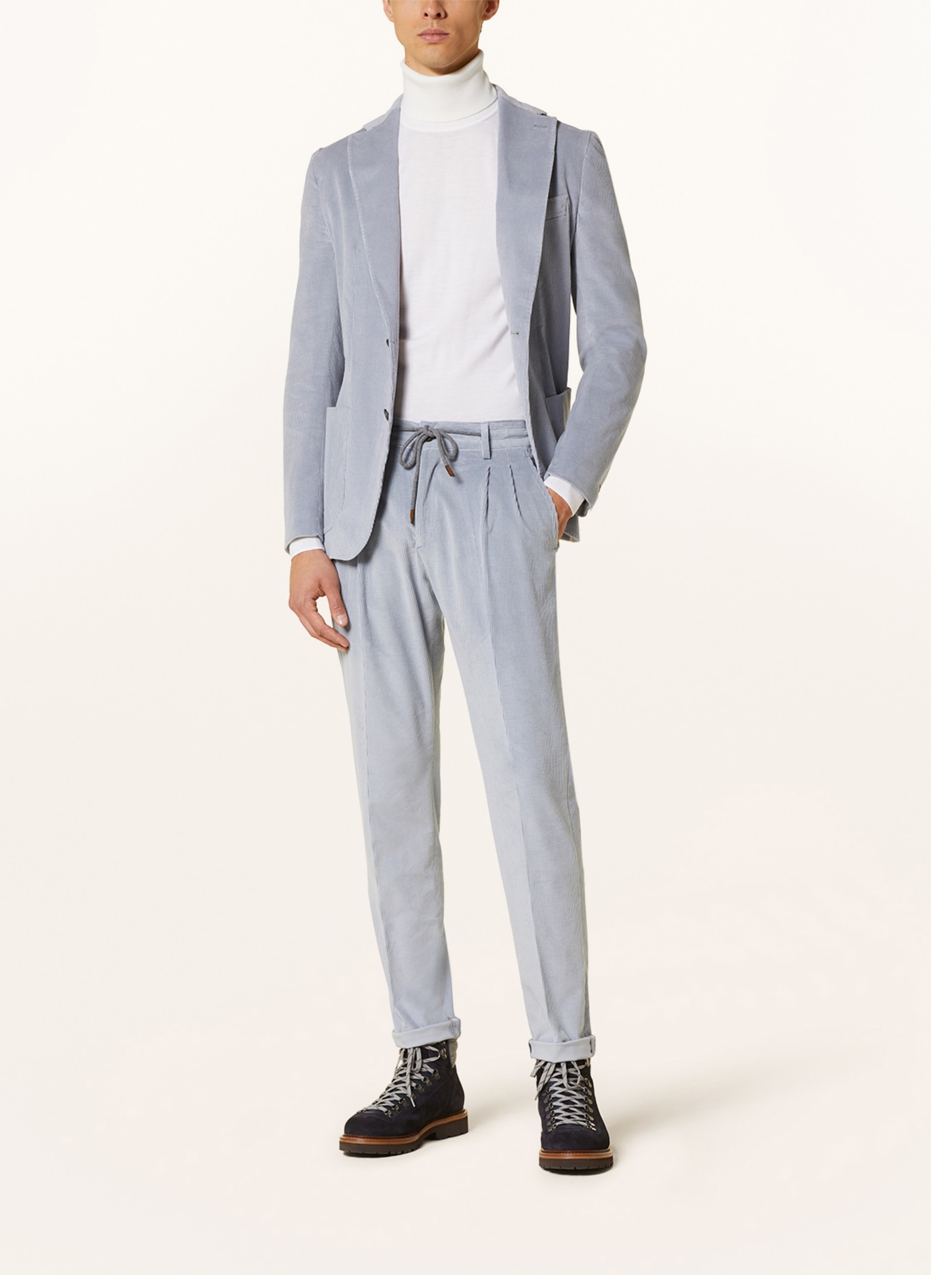 eleventy Cordanzug Extra Slim Fit, Farbe: HELLGRAU (Bild 2)