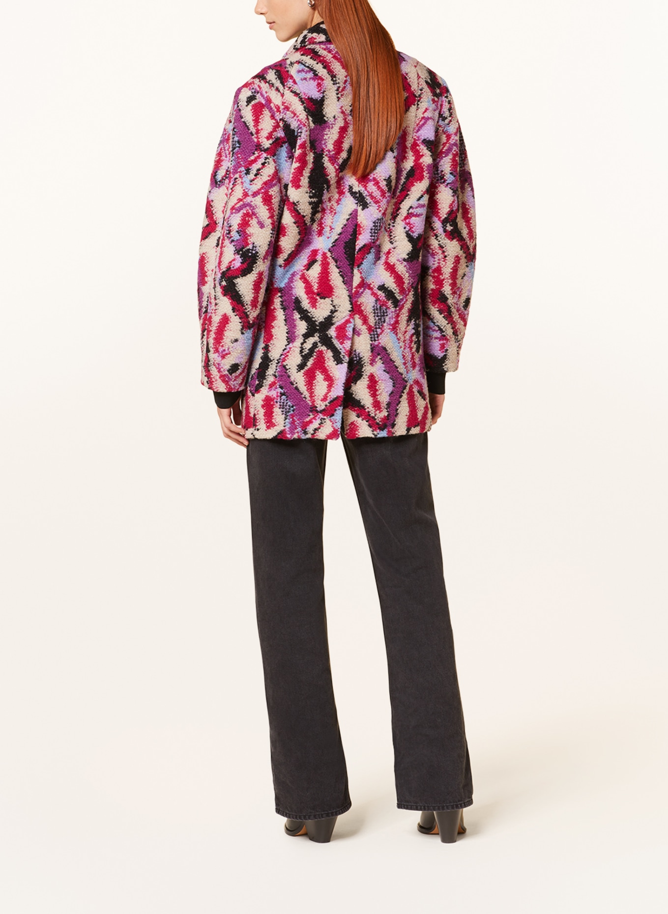 MARANT ÉTOILE Knit blazer NILINDA, Color: CREAM/ FUCHSIA/ BLACK (Image 3)